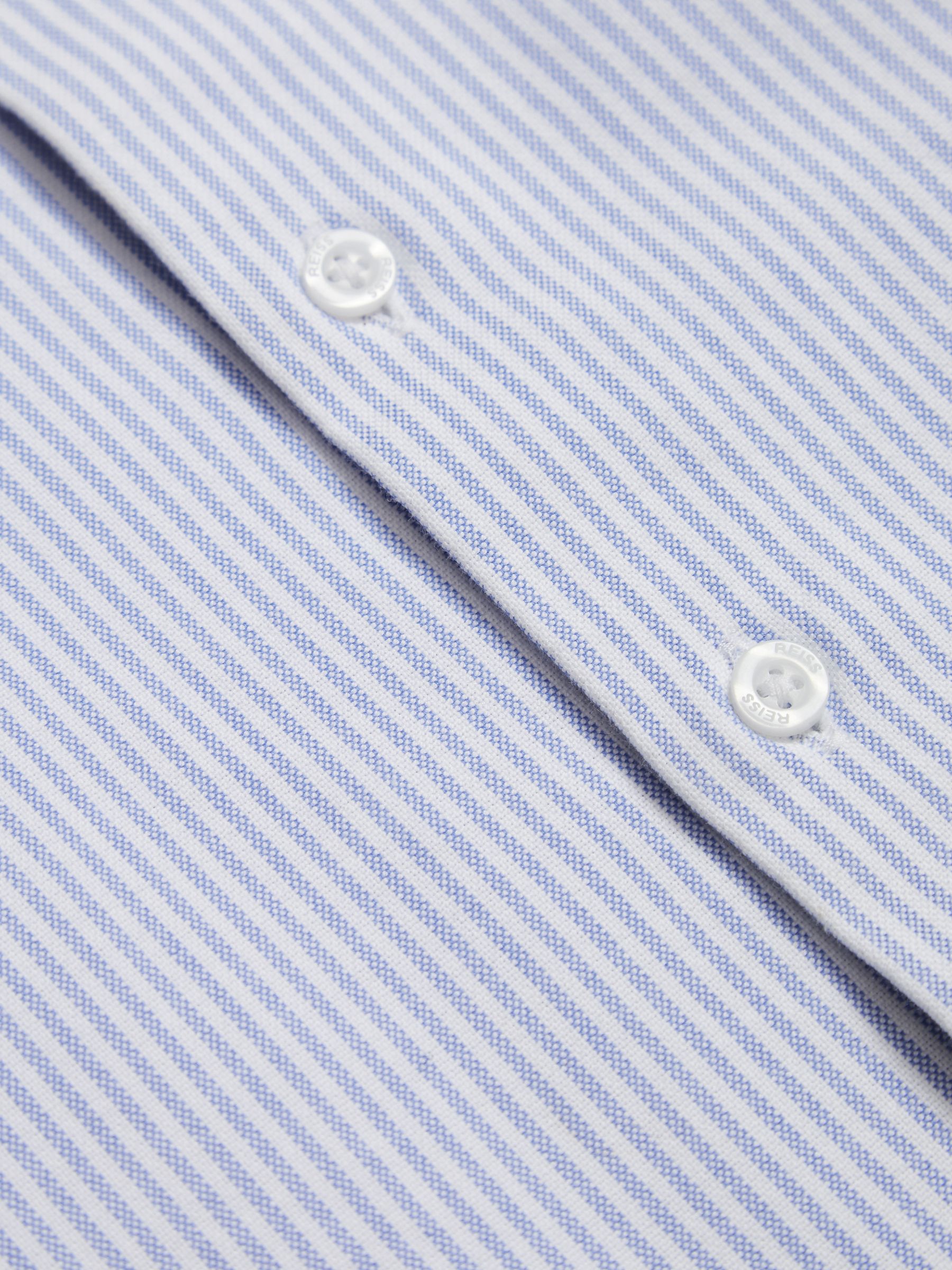 Striped Oxford Shirt in Blue Stripe - Image 10 of 10