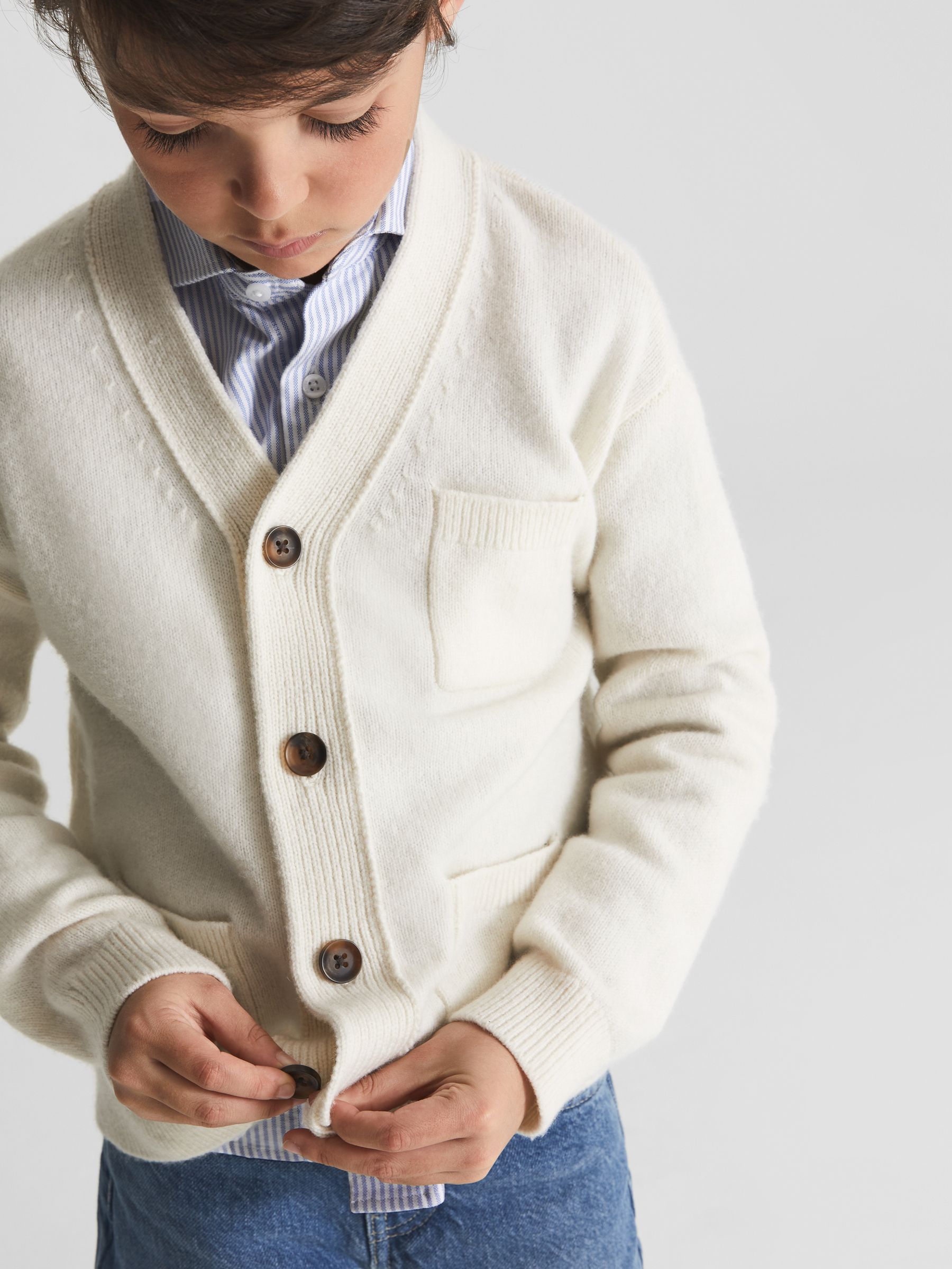 Striped Oxford Shirt in Blue Stripe - Image 8 of 10