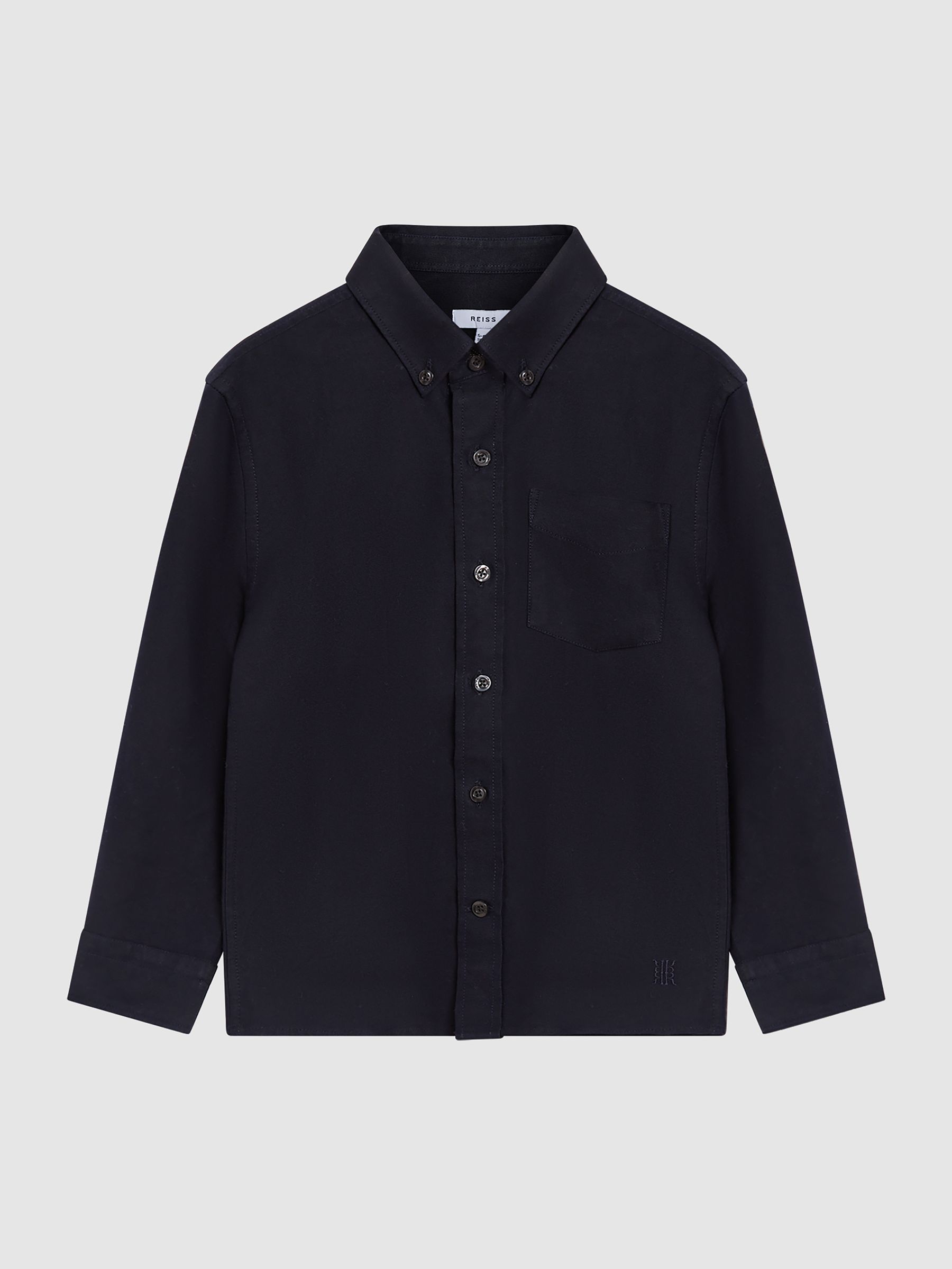 Junior Button Down Oxford Shirt in Navy - Image 2 of 6