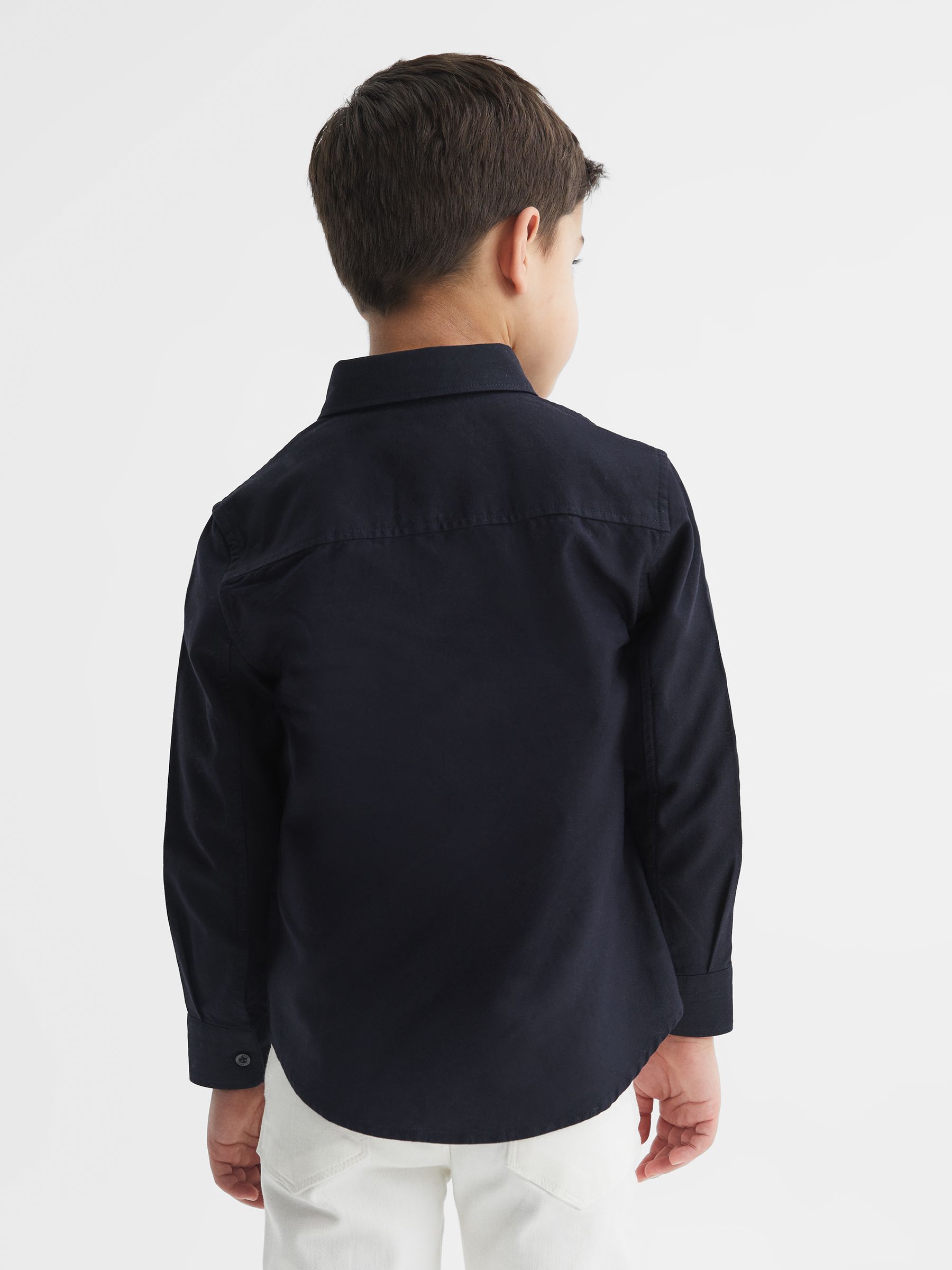 Junior Button Down Oxford Shirt in Navy - Image 5 of 6