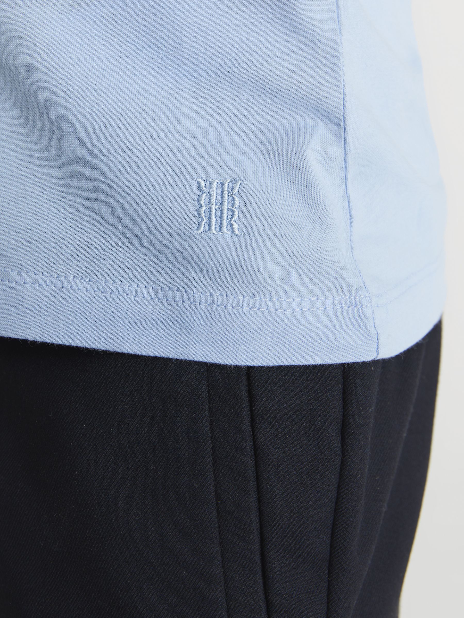 Crew Neck T-shirt in Soft Blue - Image 4 of 6