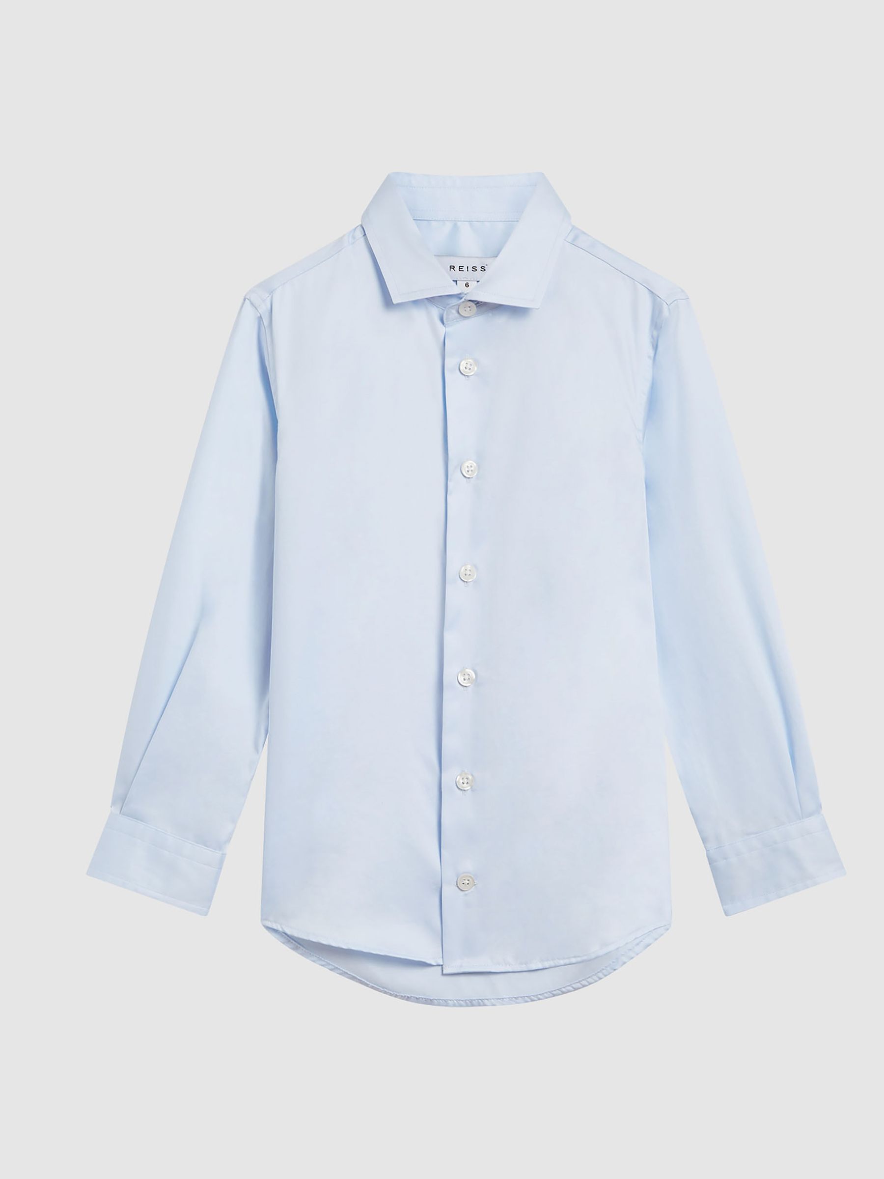 Junior Slim Fit Formal Shirt in Mid Blue - Image 2 of 6 Junior Slim Fit Formal Shirt in Mid Blue - Image 2 of 6