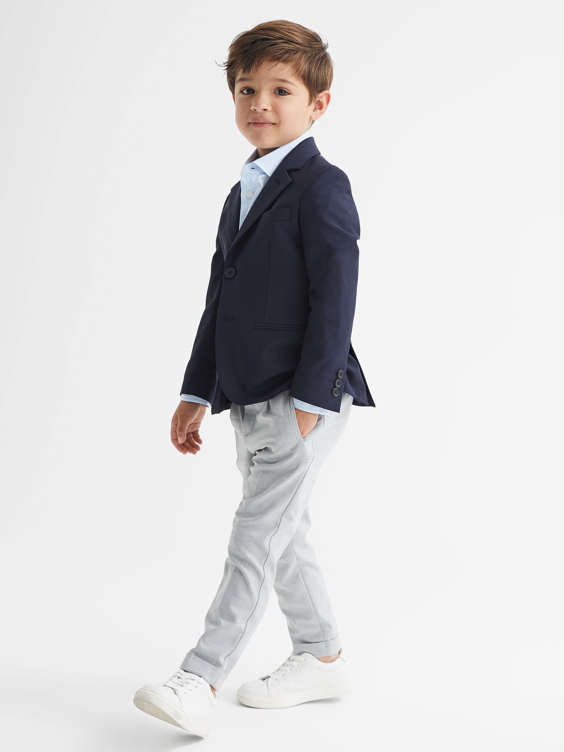 Junior Slim Fit Formal Shirt in Mid Blue - Image 4 of 6