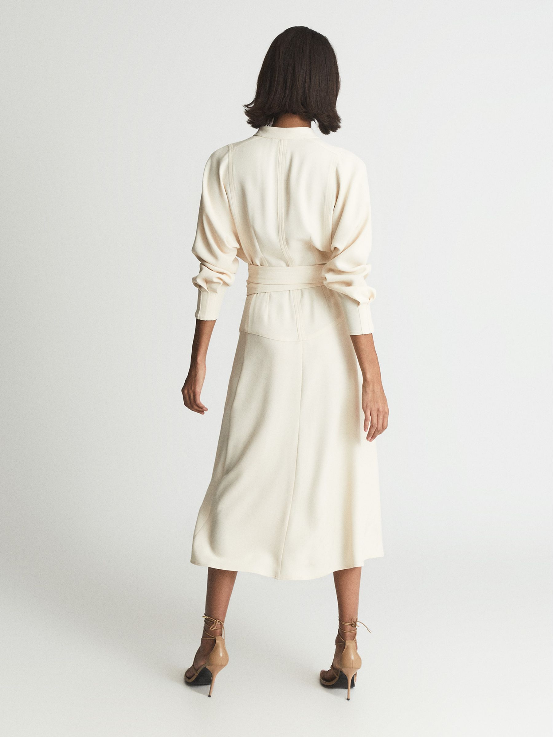 Regular Belted Midi Shirt Dress in Neutral - Image 5 of 7