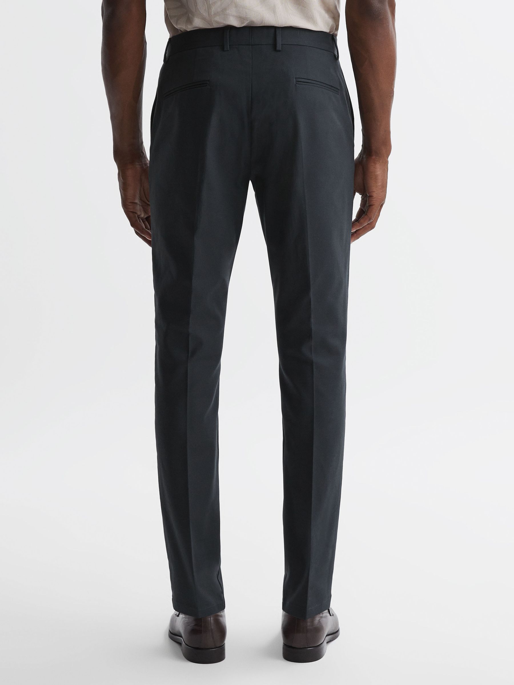 Slim Fit Cotton Blend Chinos in Steel Blue - Image 5 of 5