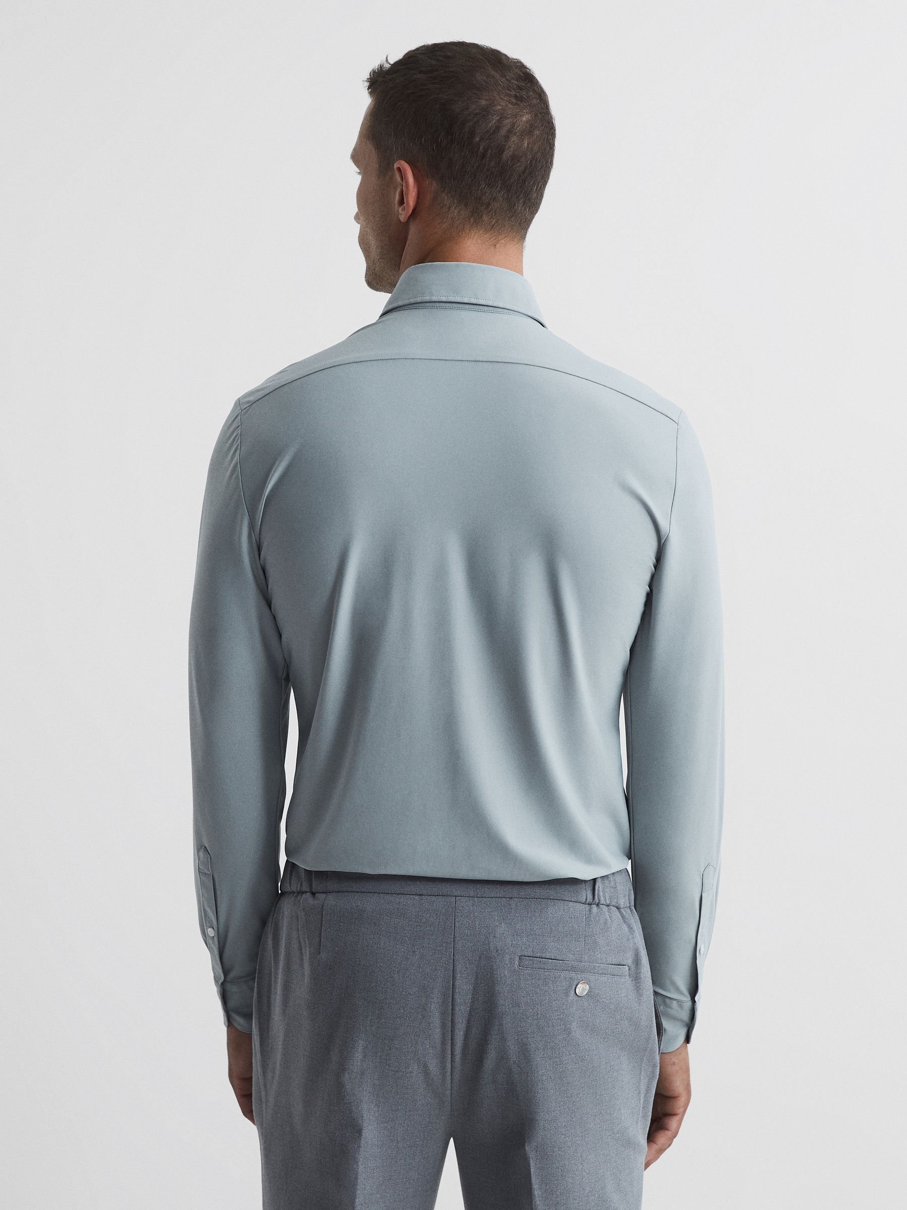 Regular Fit Travel Shirt in Ice - Image 5 of 9