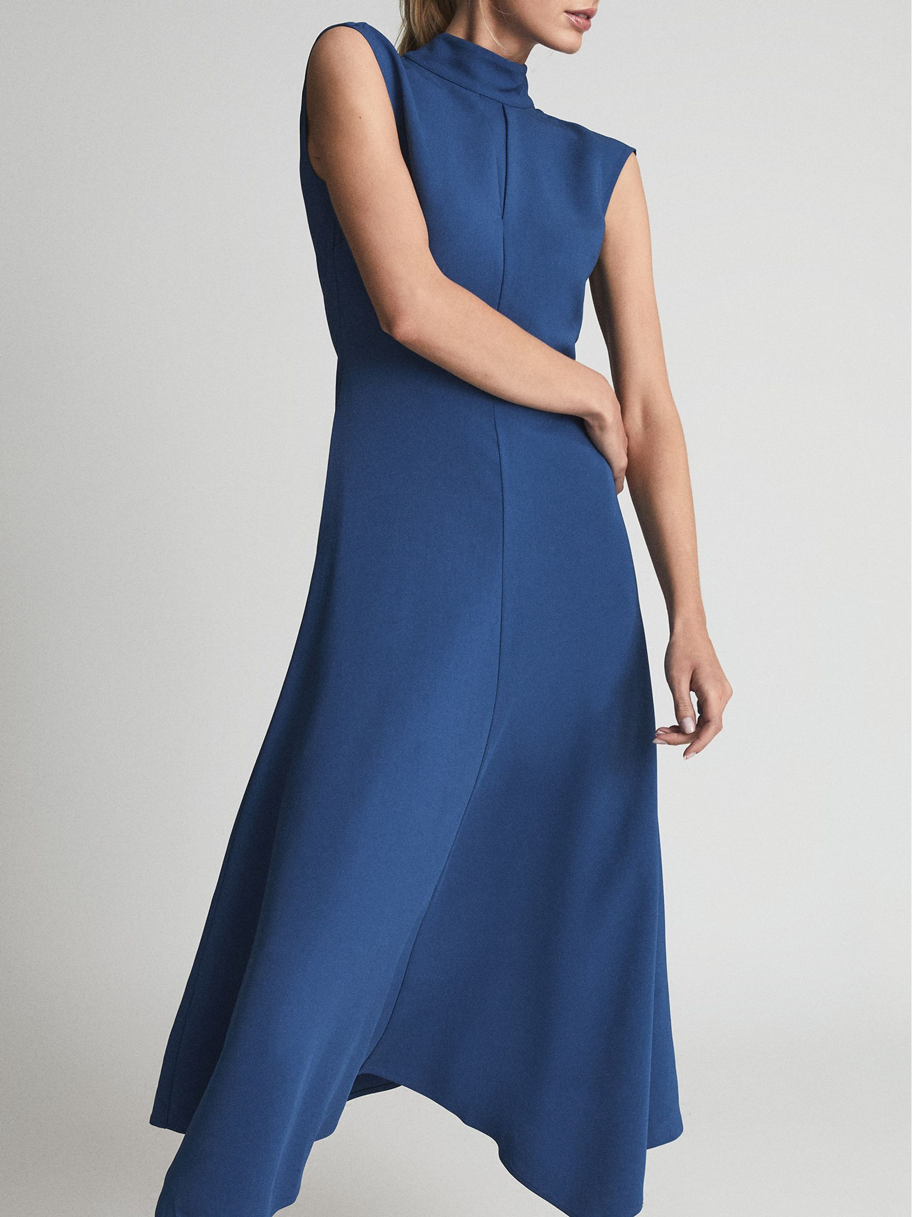 Open Back Midi Dress in Blue - Image 4 of 7