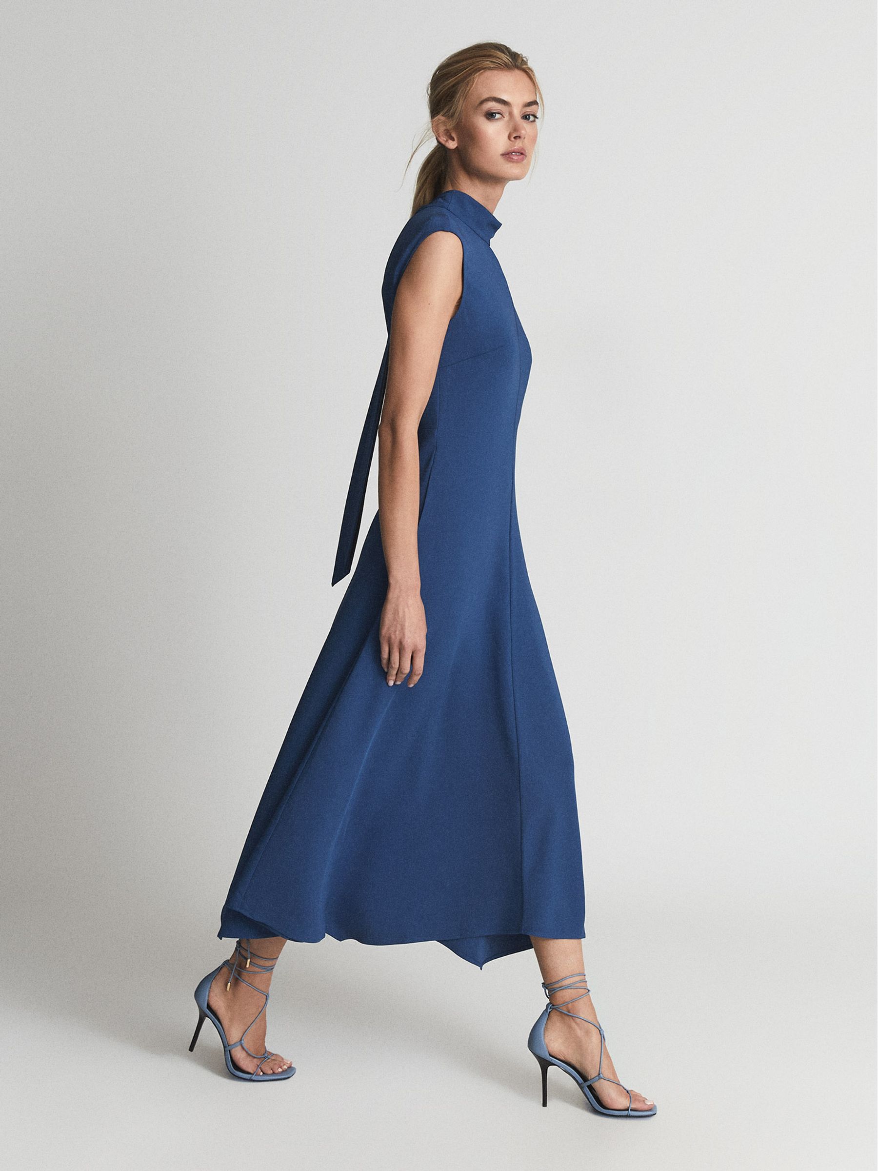 【海外限定】REISSワンピース☆Blue Casey Draped Jersey Midi D Reiss Draped Jersey Midi Dress in Blue | REISS
