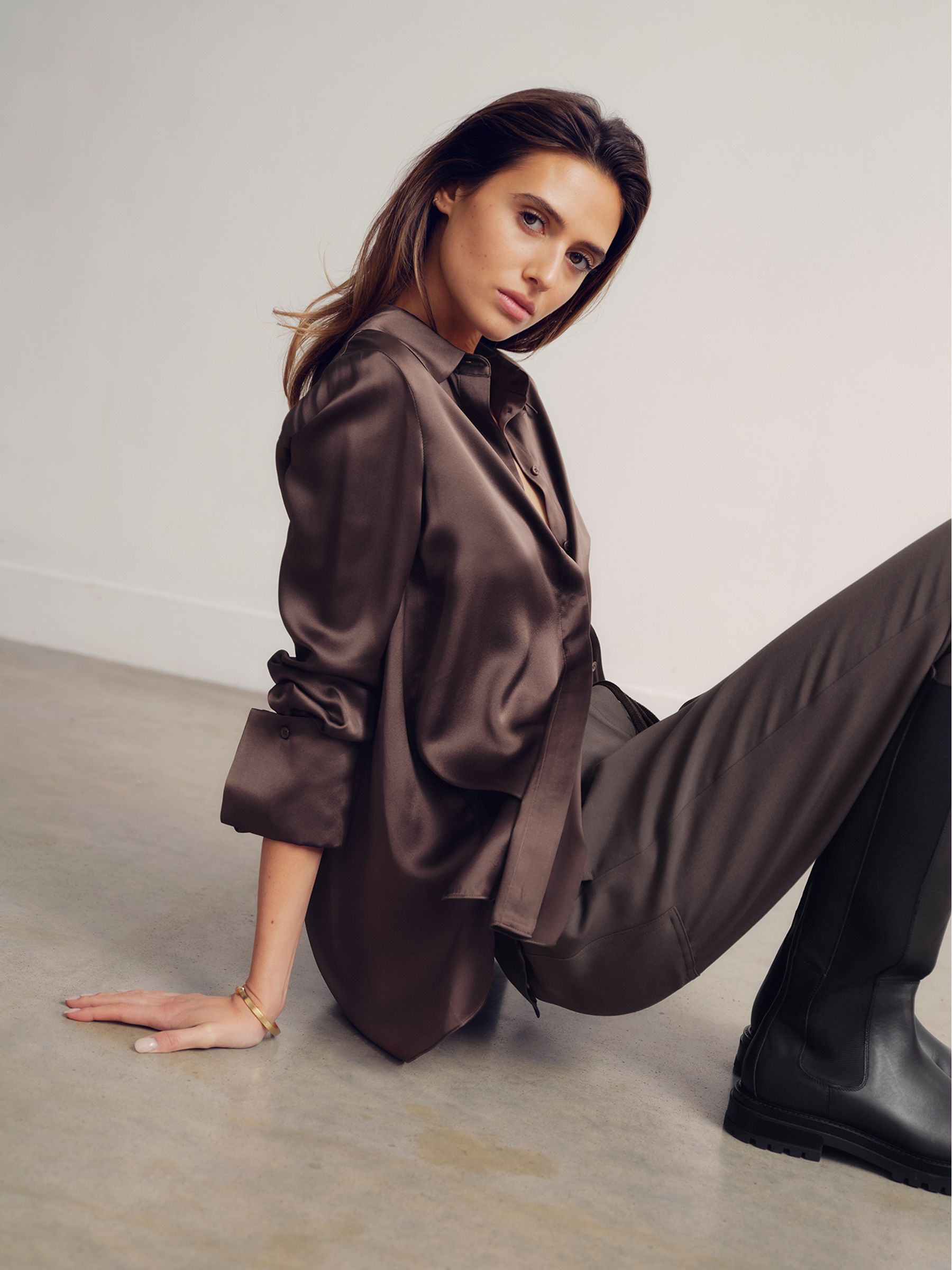 Silk Shirt in Purple - Image 1 of 7