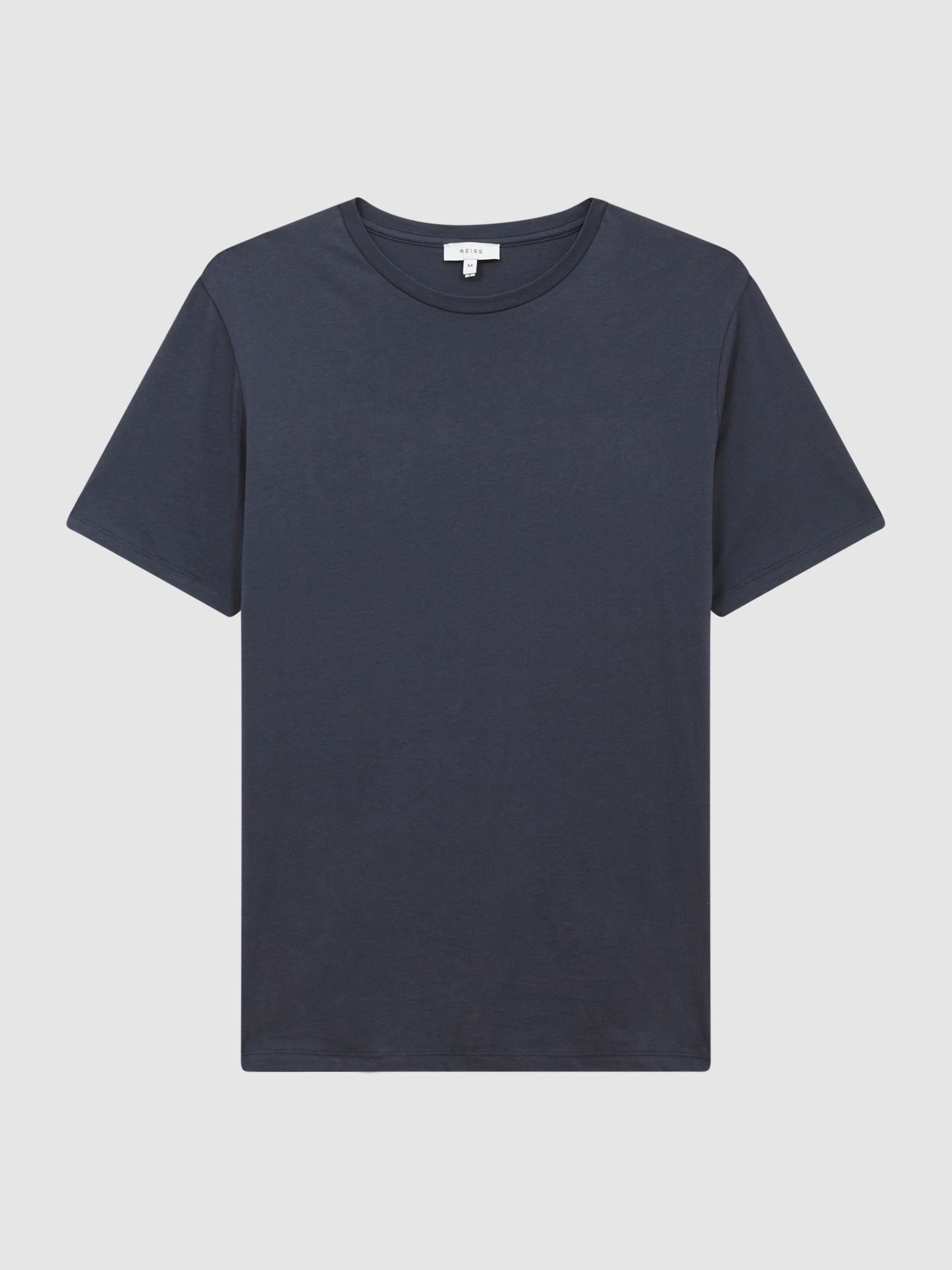 Cotton Crew Neck T-Shirt in Airforce Blue - Image 2 of 7 Cotton Crew Neck T-Shirt in Airforce Blue - Image 2 of 7
