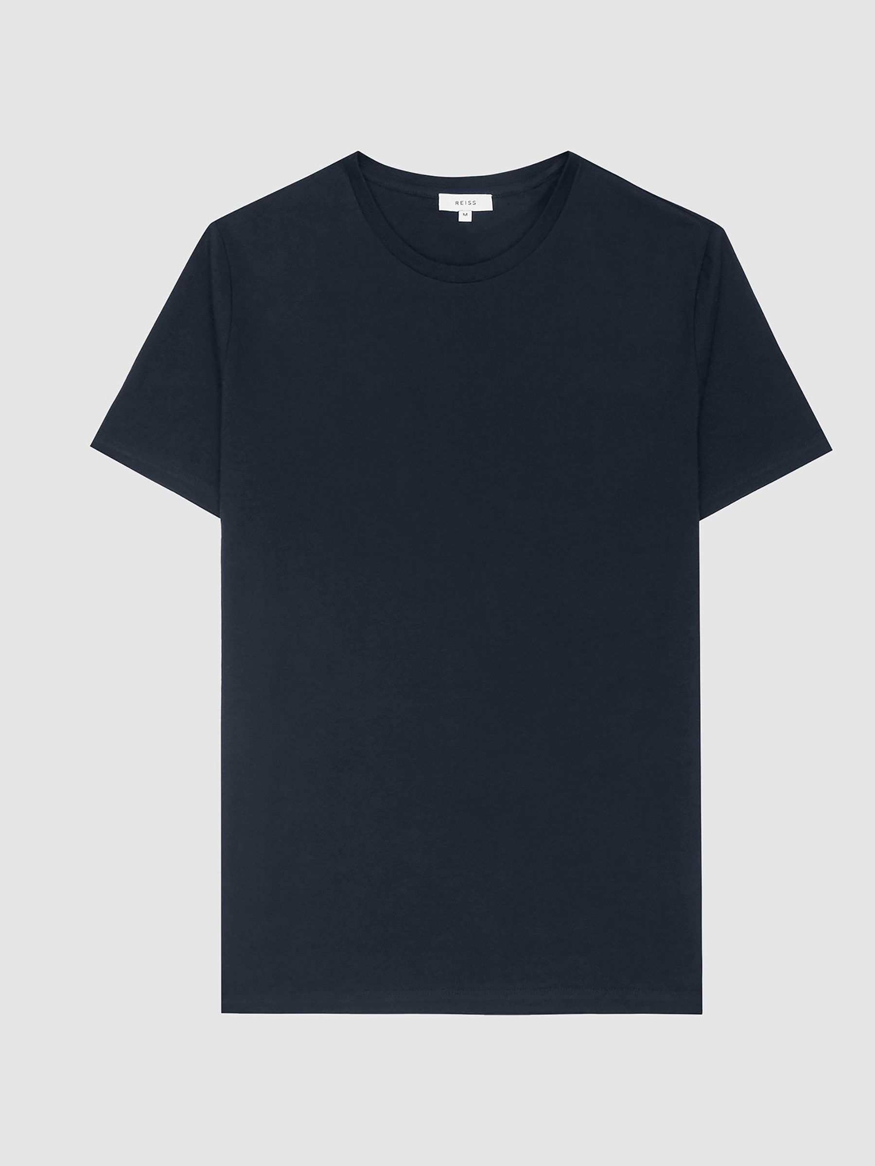 Cotton Crew Neck T-Shirt in Navy - Image 2 of 6