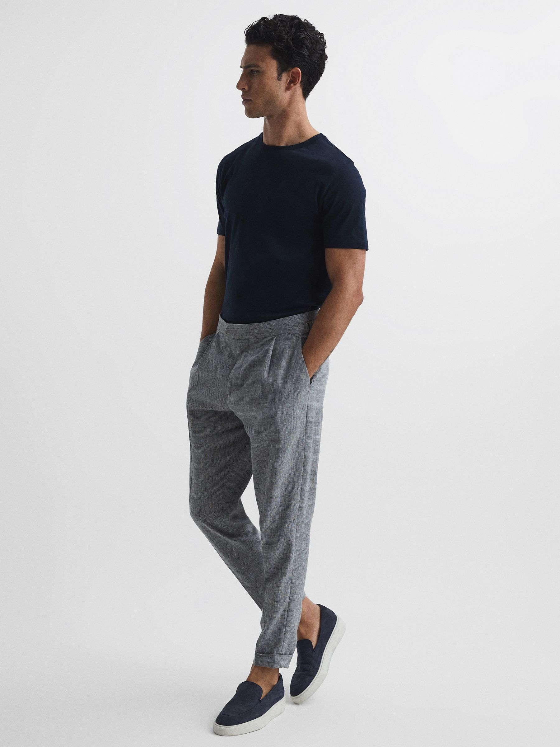 【海外限定】REISSTシャツ☆Anita Crew Neck T-Shirt, Navy Short Sleeve Crew Neck T-shirt [A28_5NLWT2] | AOKI GLOBAL