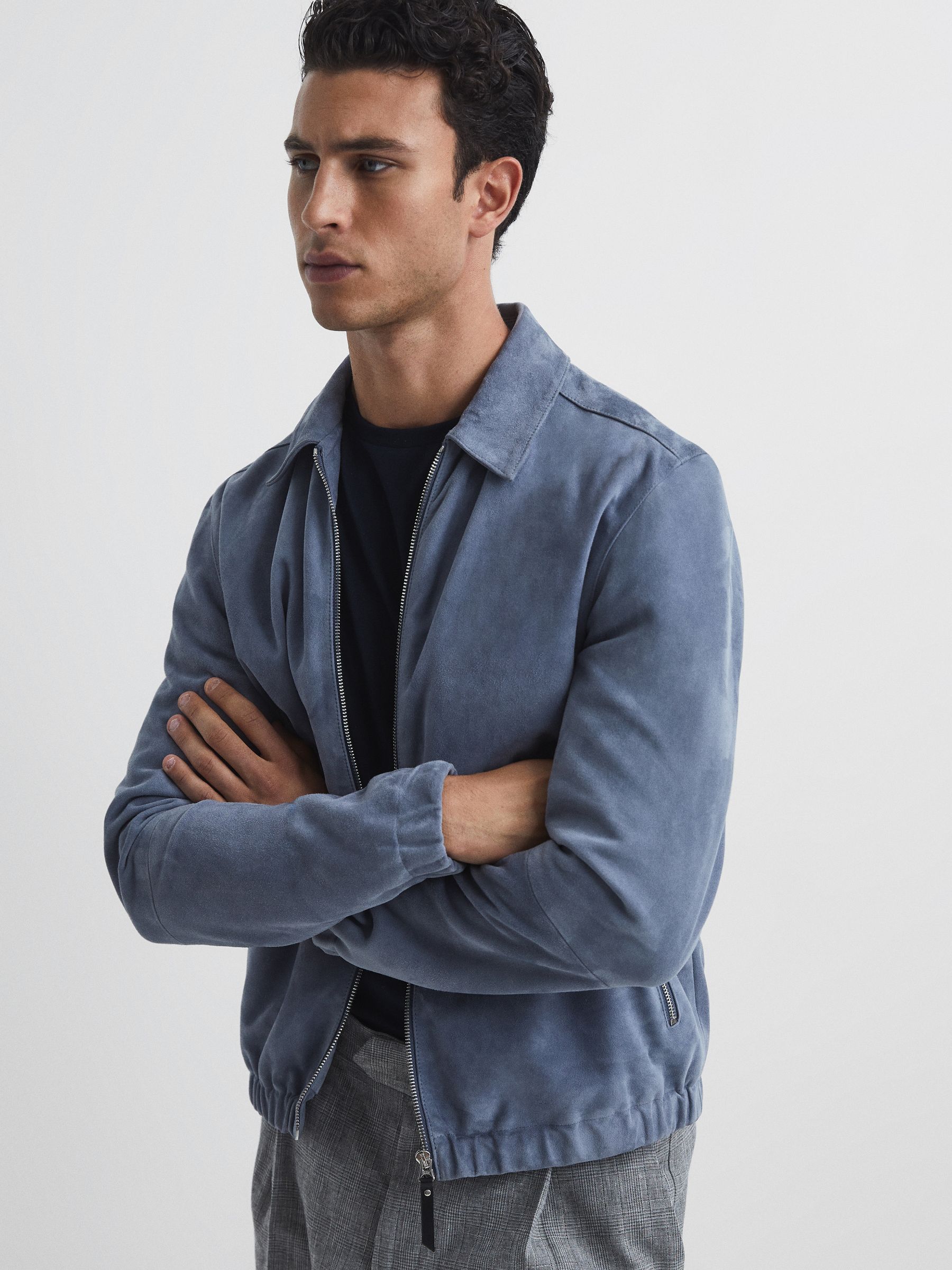 Cotton Crew Neck T-Shirt in Navy - Image 6 of 6