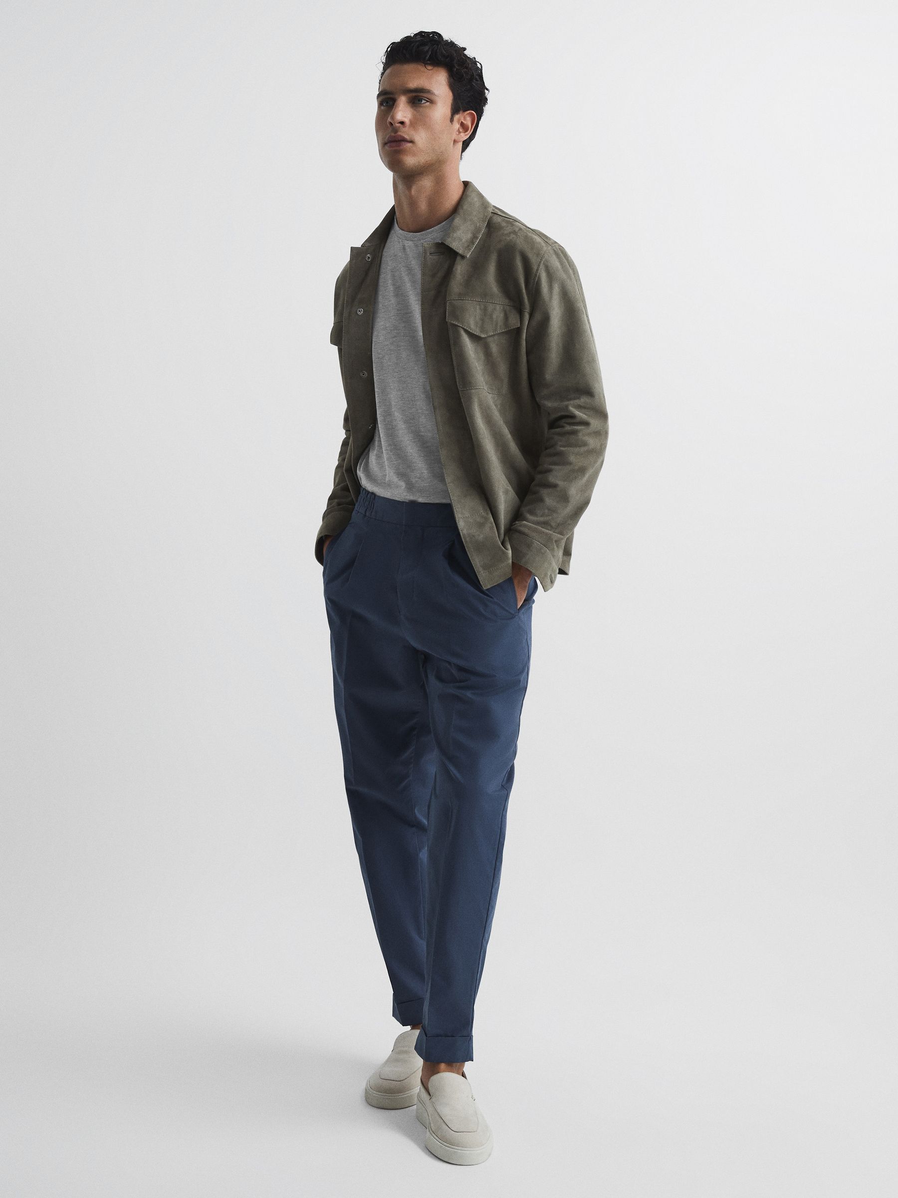 Crew Neck T-shirt in Grey Marl - Image 7 of 7