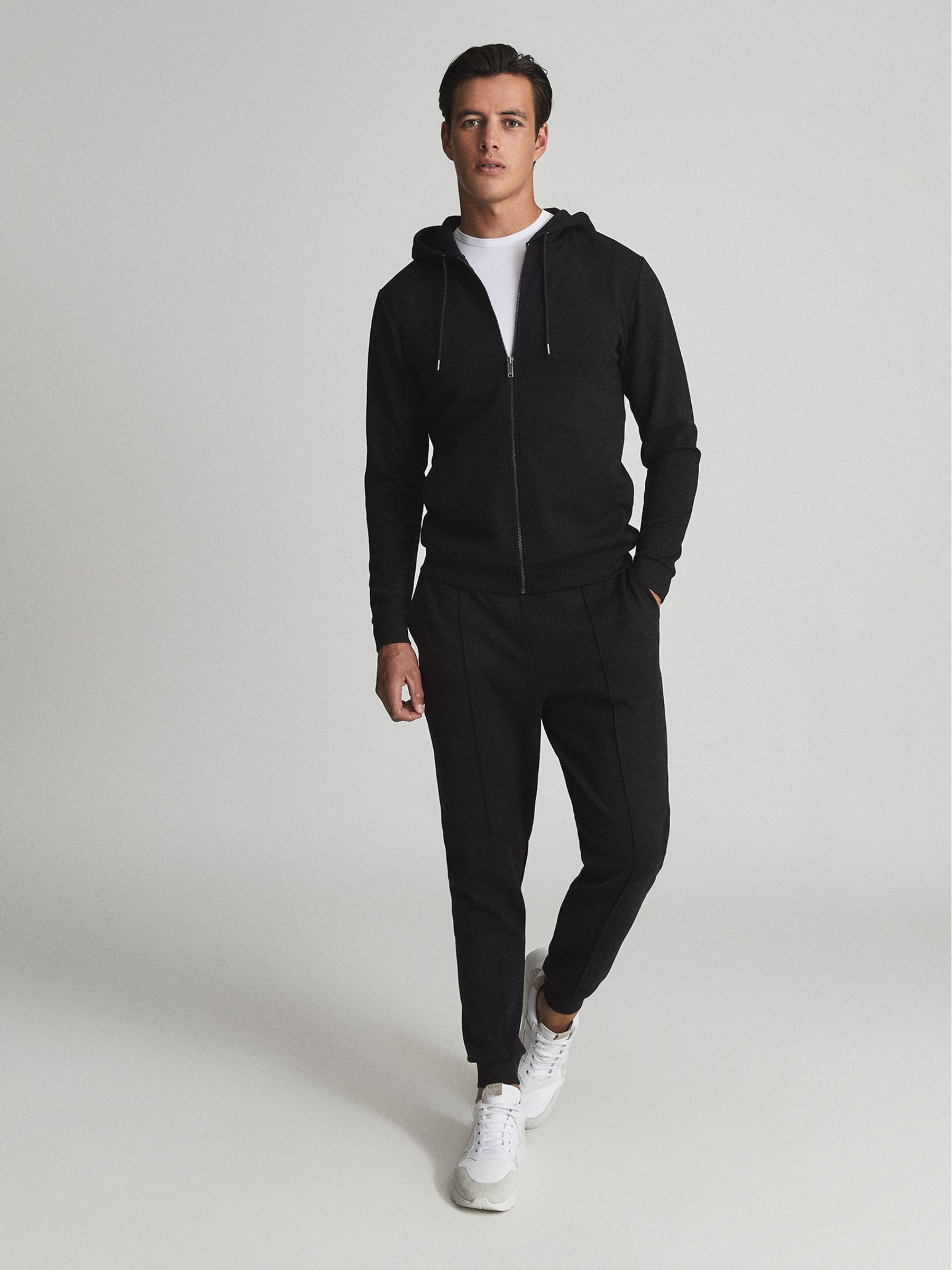 Zip Through Hoodie in Black - Image 2 of 5 Zip Through Hoodie in Black - Image 2 of 5