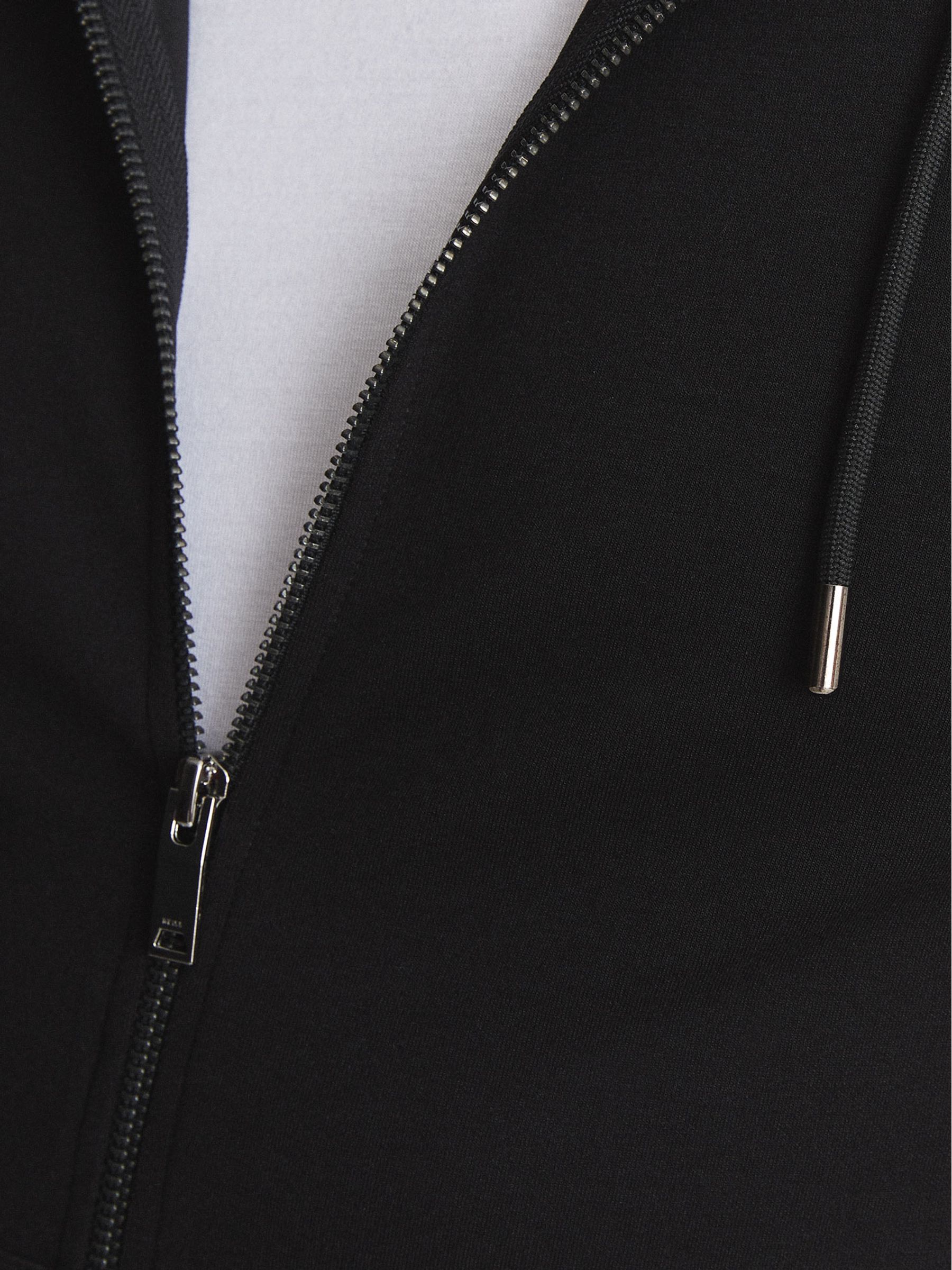 Zip Through Hoodie in Black - Image 5 of 5