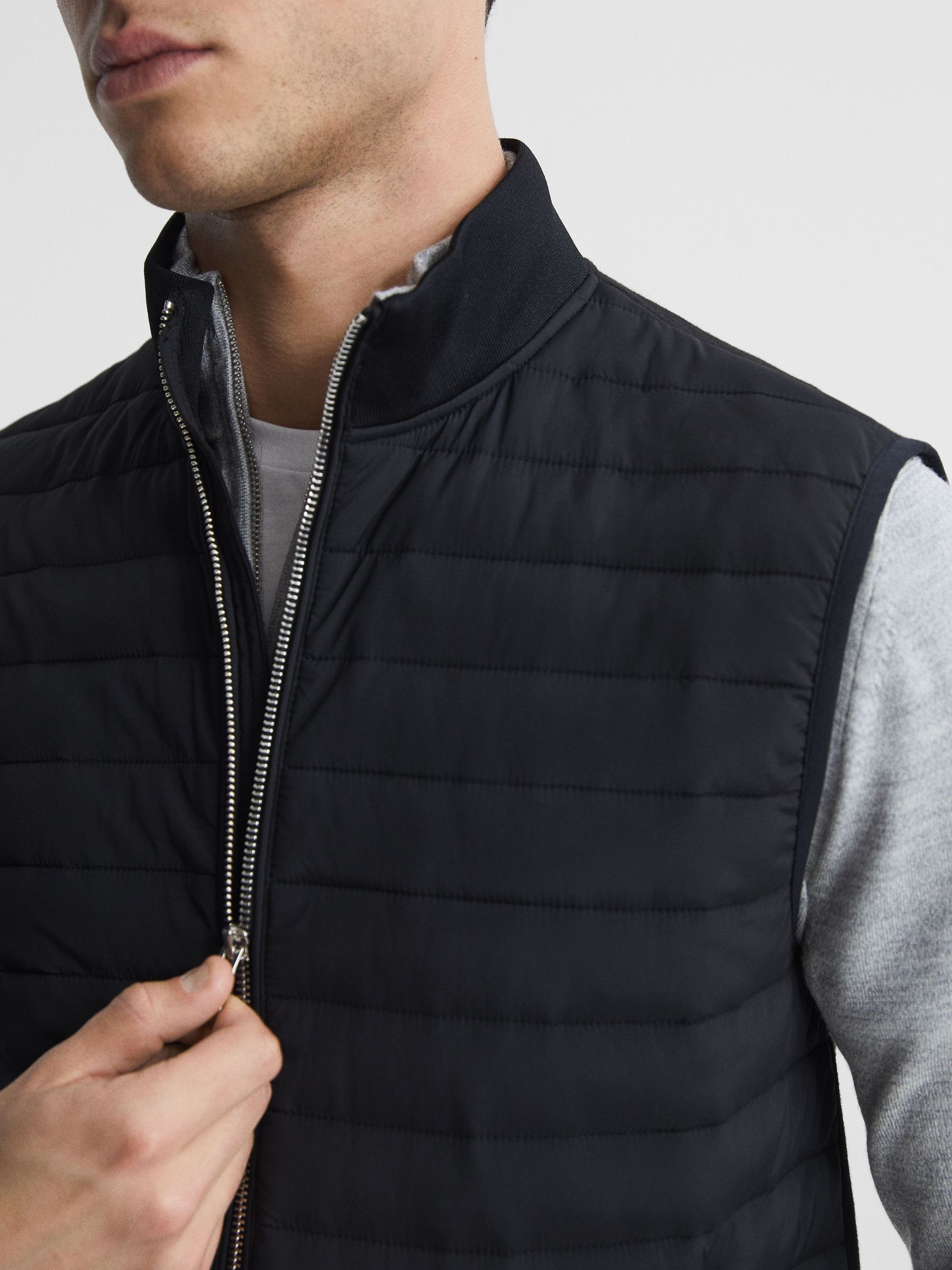 Hybrid Quilted Gilet in Black - Image 4 of 5