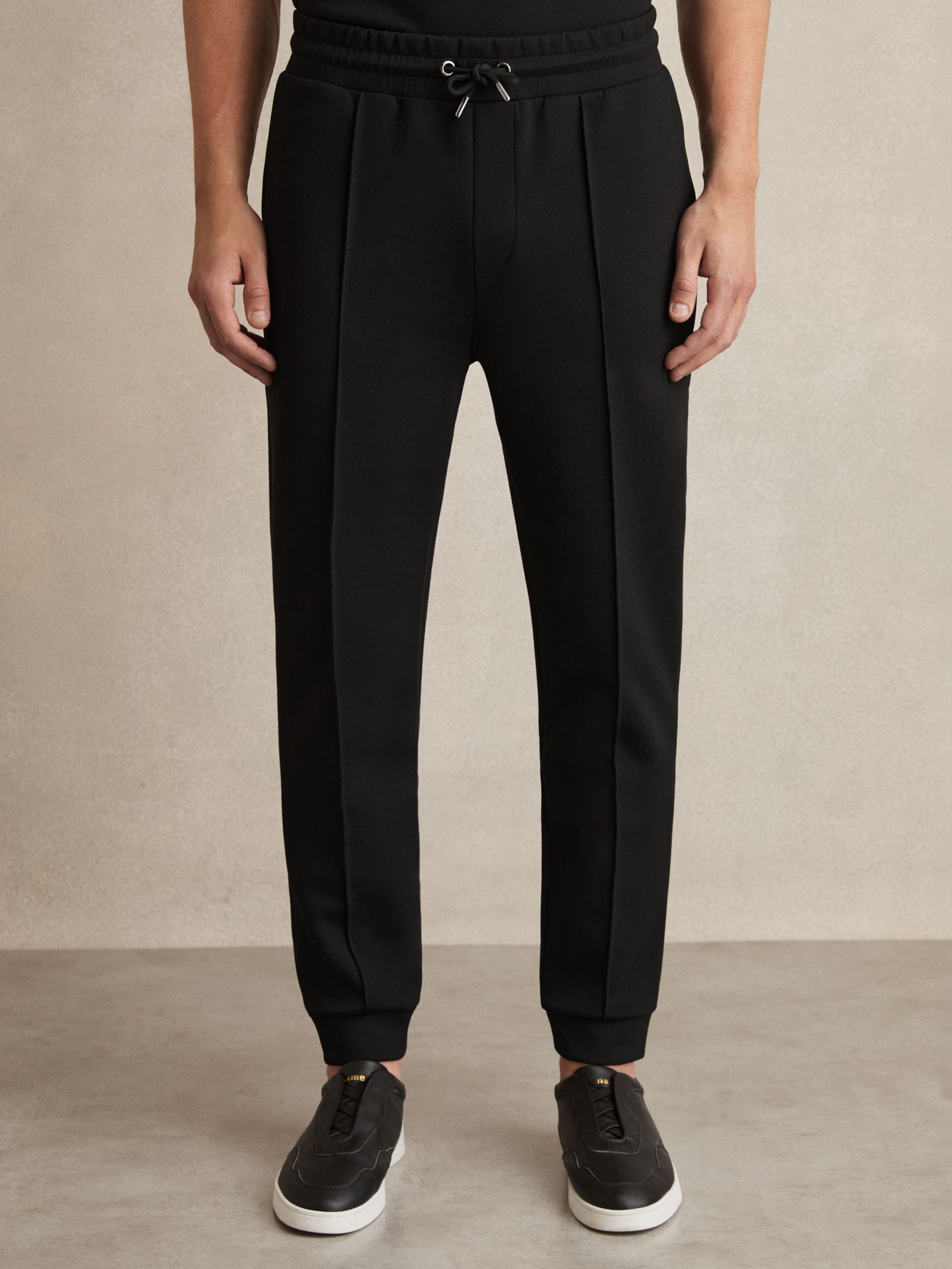 Interlock Jersey Drawstring Joggers in Black - Image 3 of 6