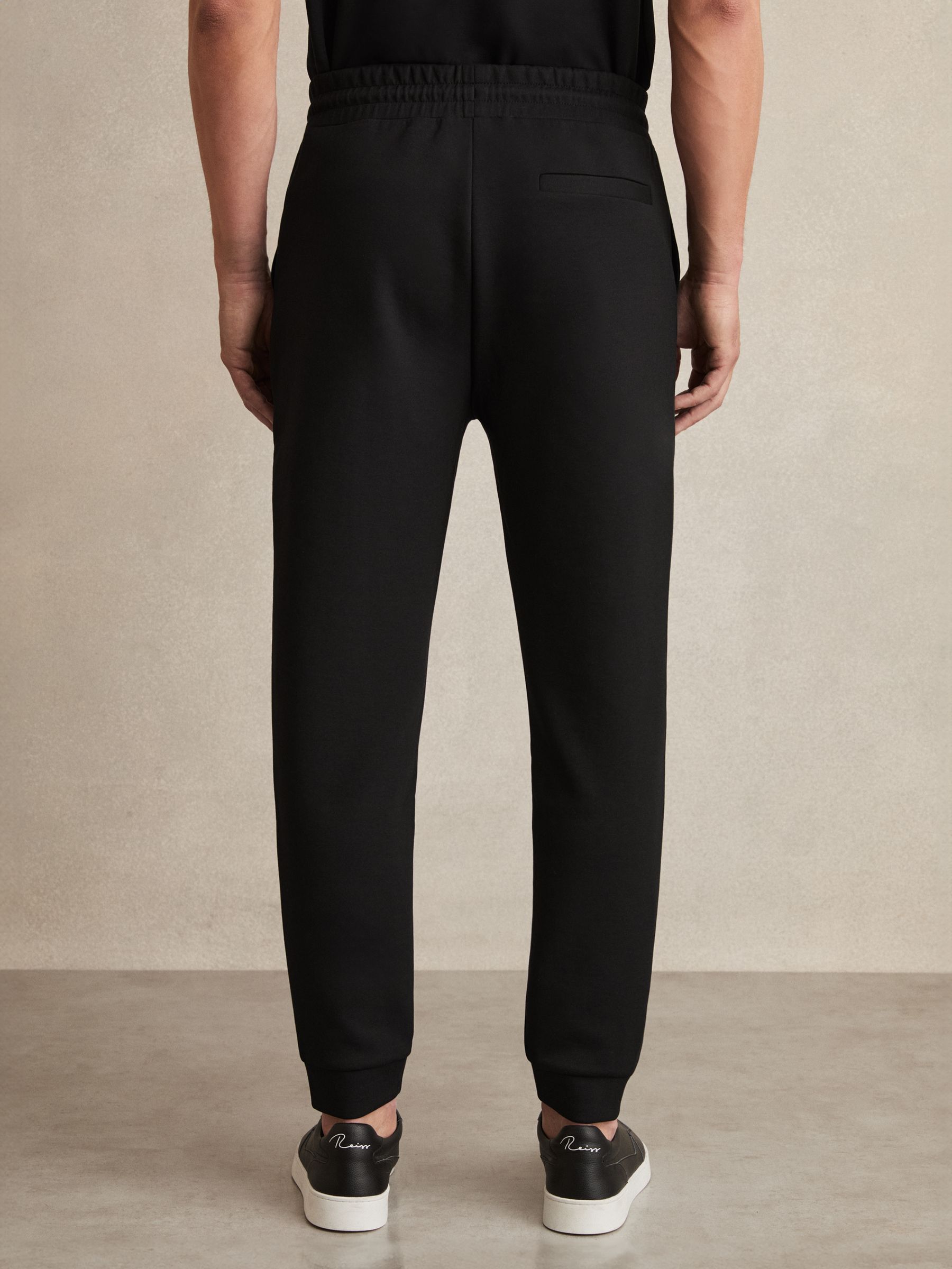 Interlock Jersey Drawstring Joggers in Black - Image 5 of 6