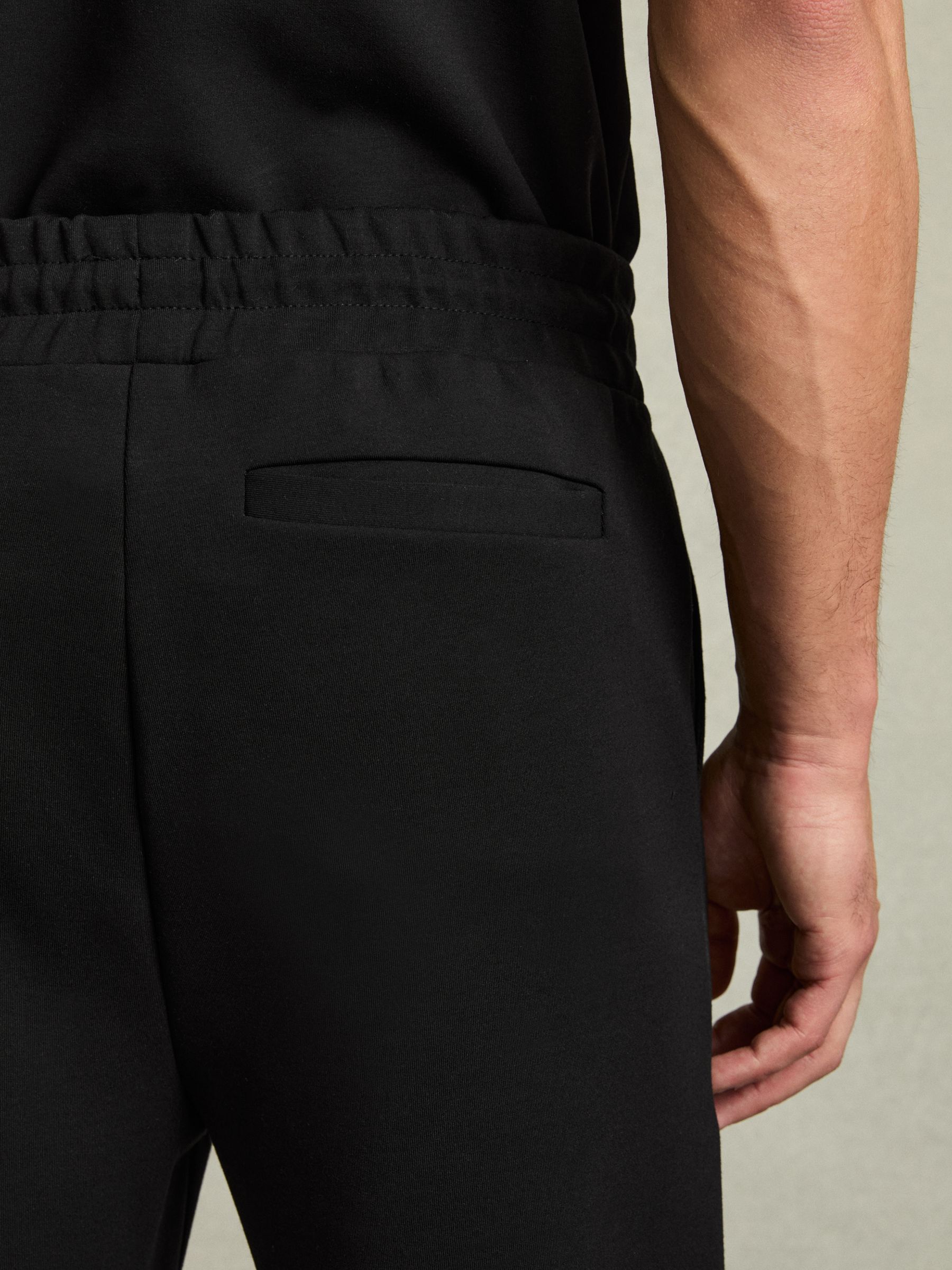 Interlock Jersey Drawstring Joggers in Black - Image 6 of 6