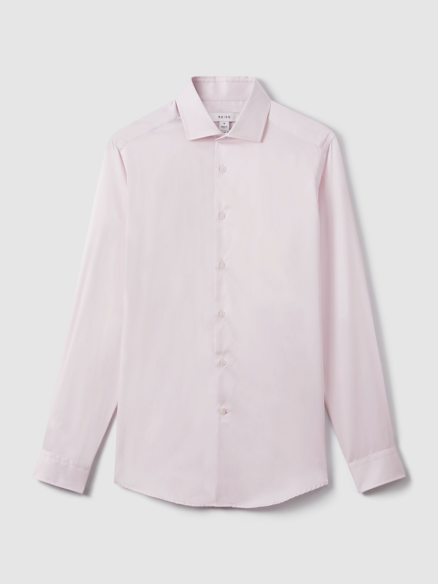 Slim Fit Cotton Sateen Striped Shirt in Pink - Image 2 of 8