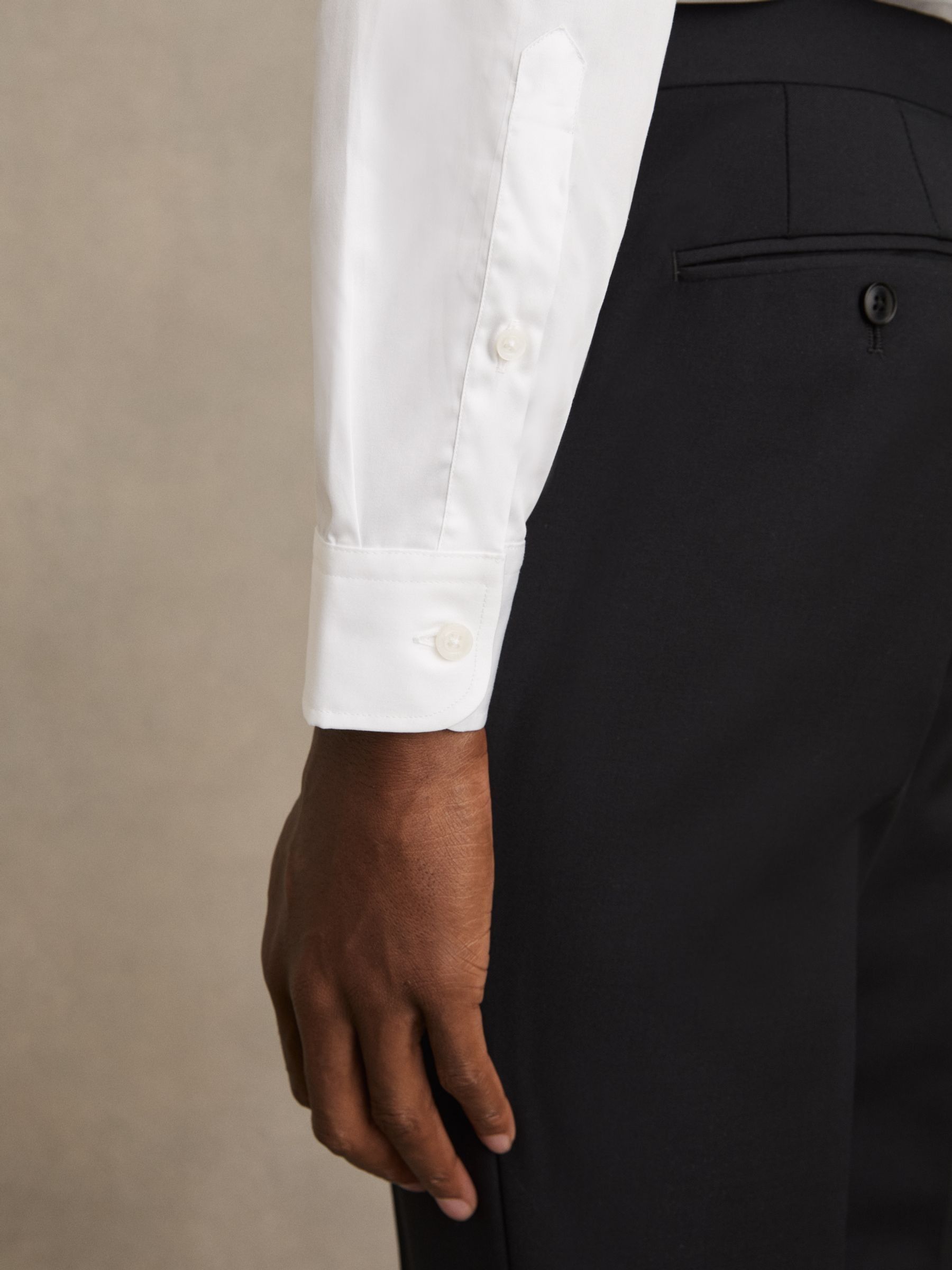Cotton Sateen Shirt in White - Image 3 of 8