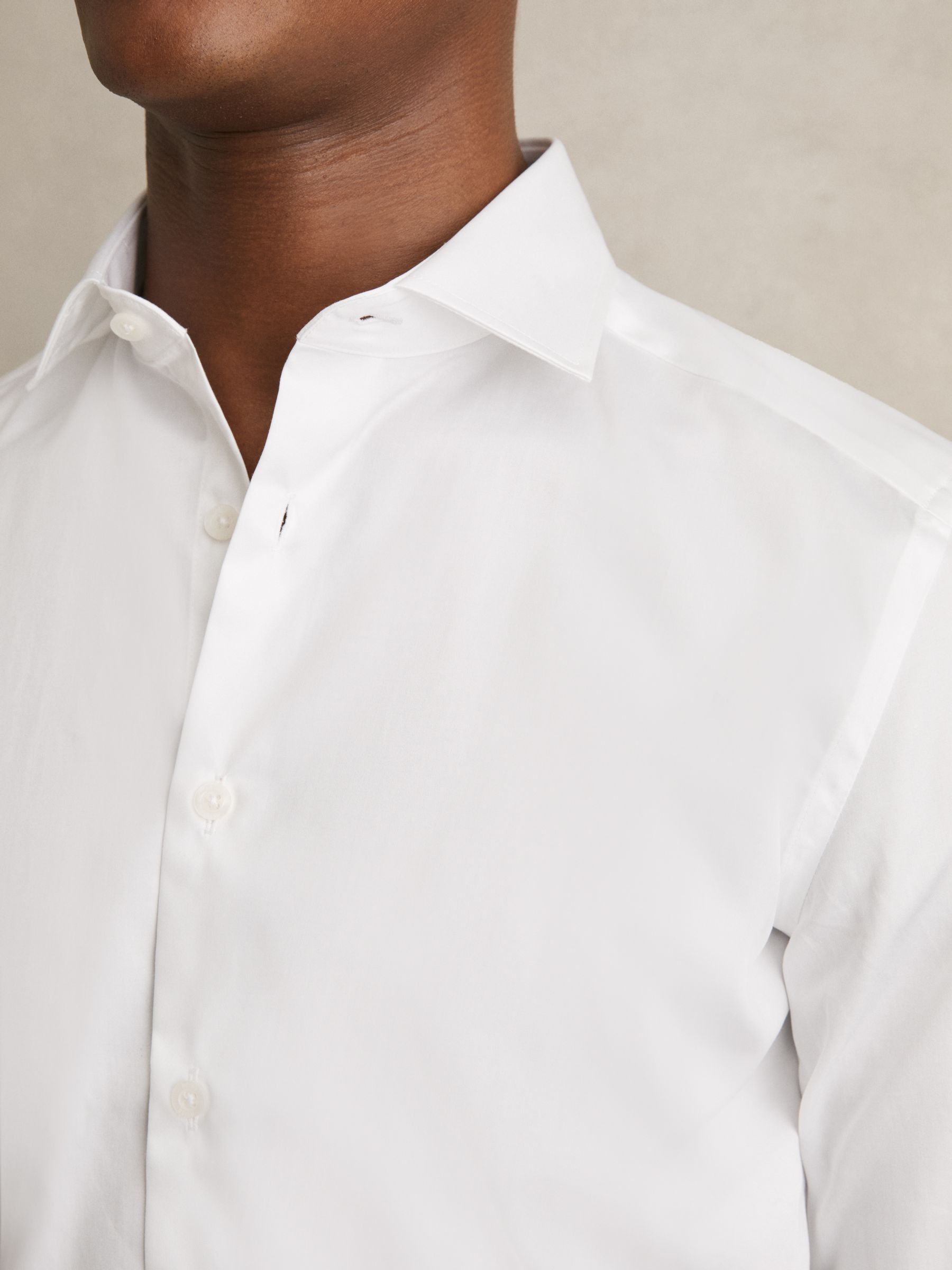 Cotton Sateen Shirt in White - Image 6 of 8
