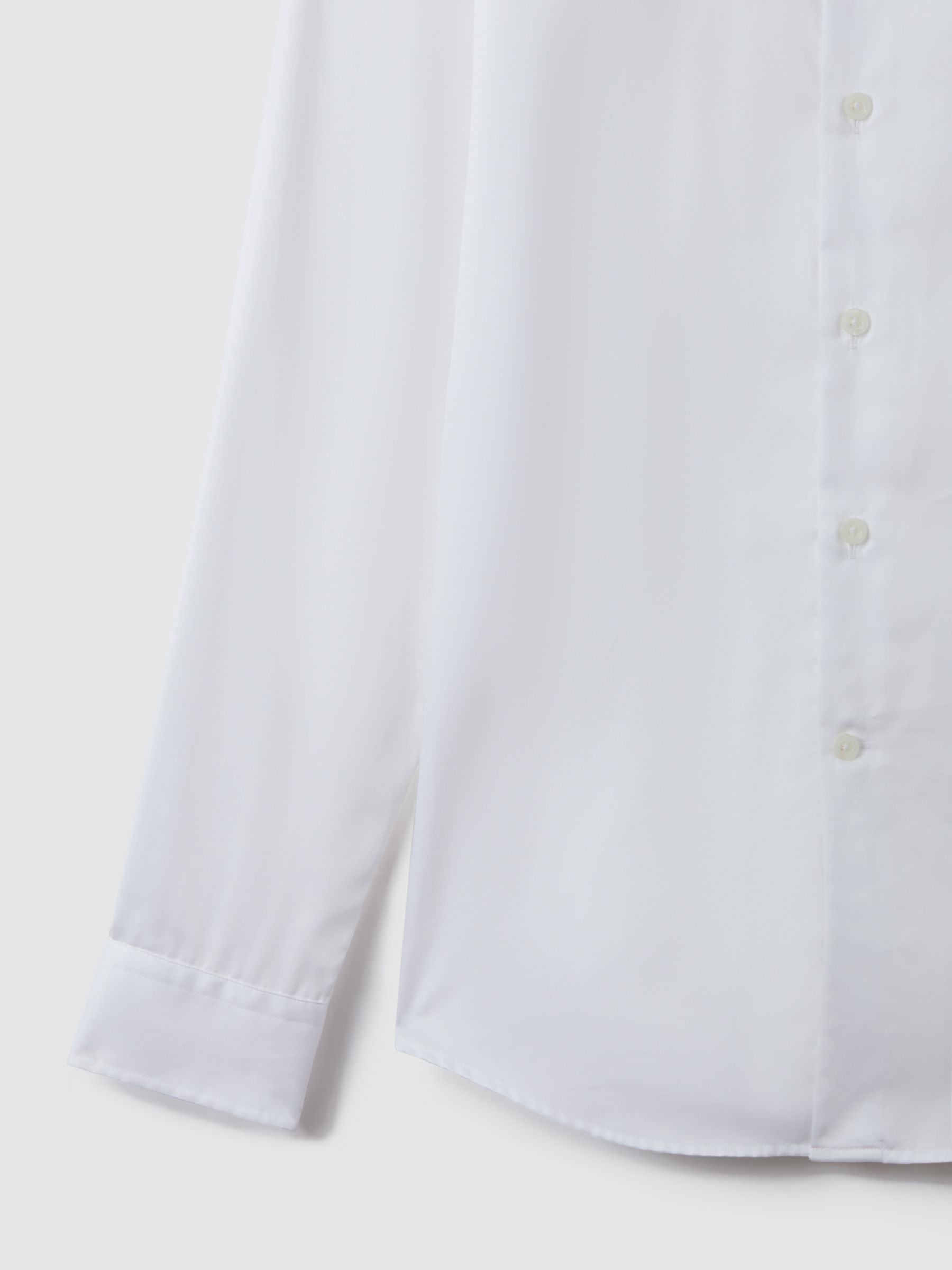 Cotton Sateen Shirt in White - Image 8 of 8