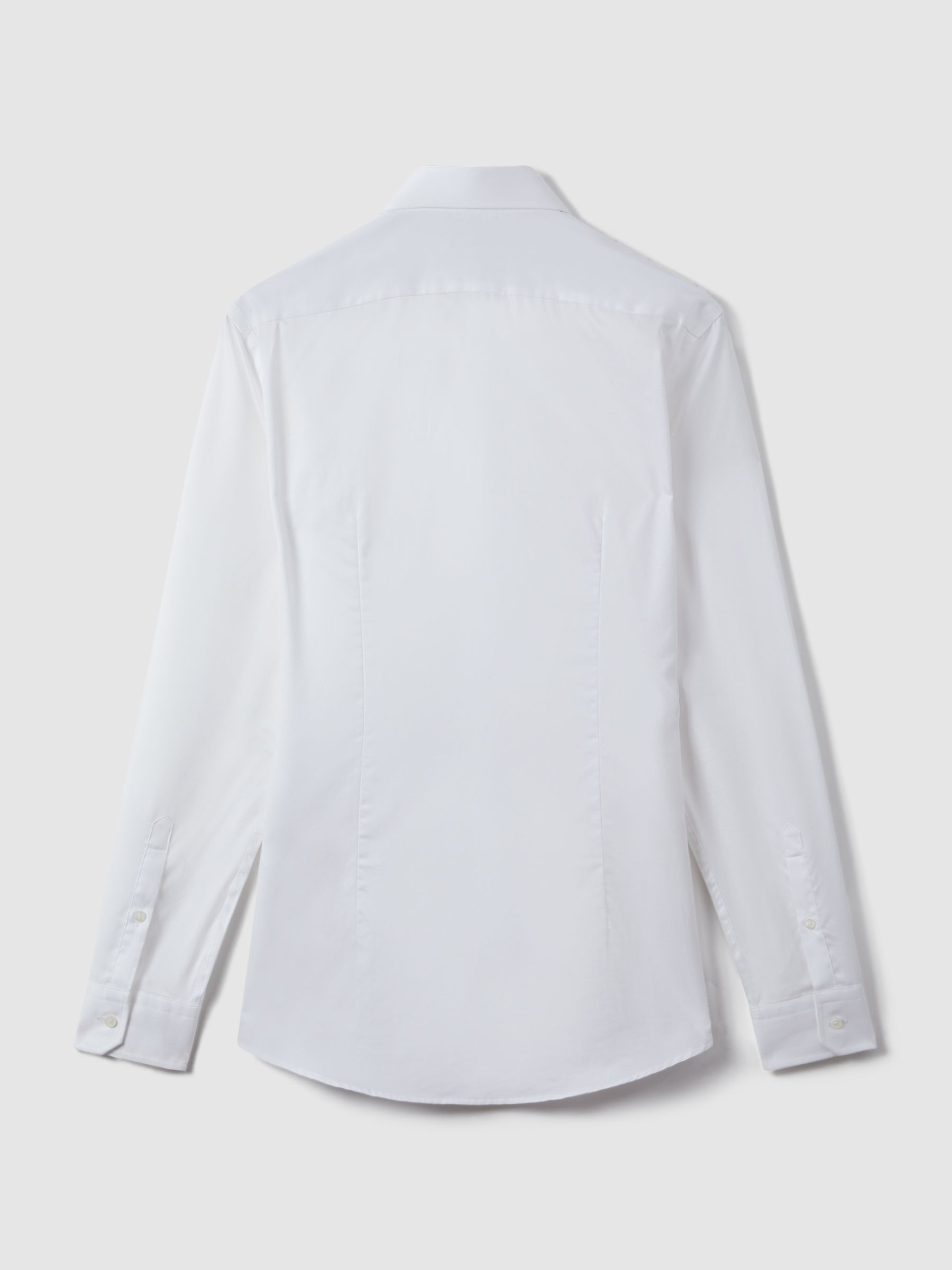 Slim Fit Two-Fold Cotton Shirt in White - Image 12 of 18