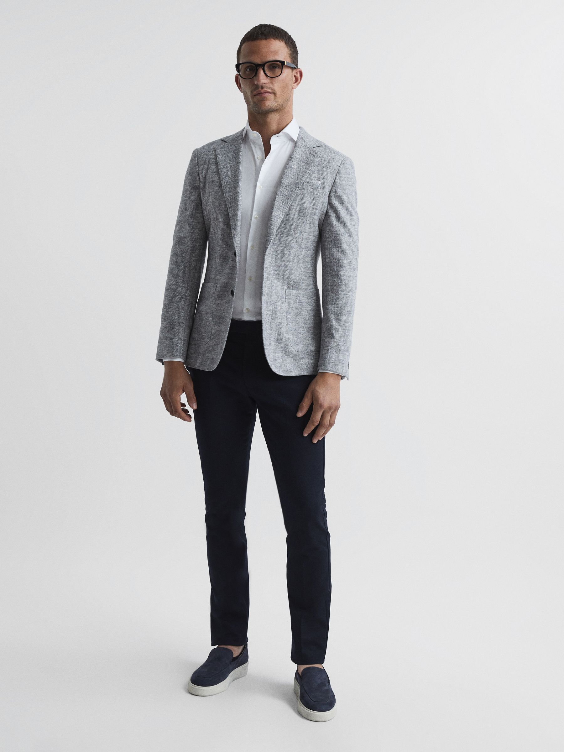 Slim Fit Two-Fold Cotton Shirt in White - Image 17 of 18