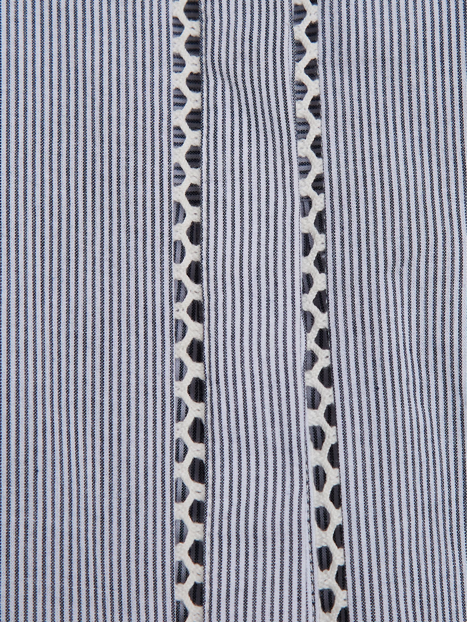 Stripe Embroidered Collar Blouse in Blue - Image 6 of 7