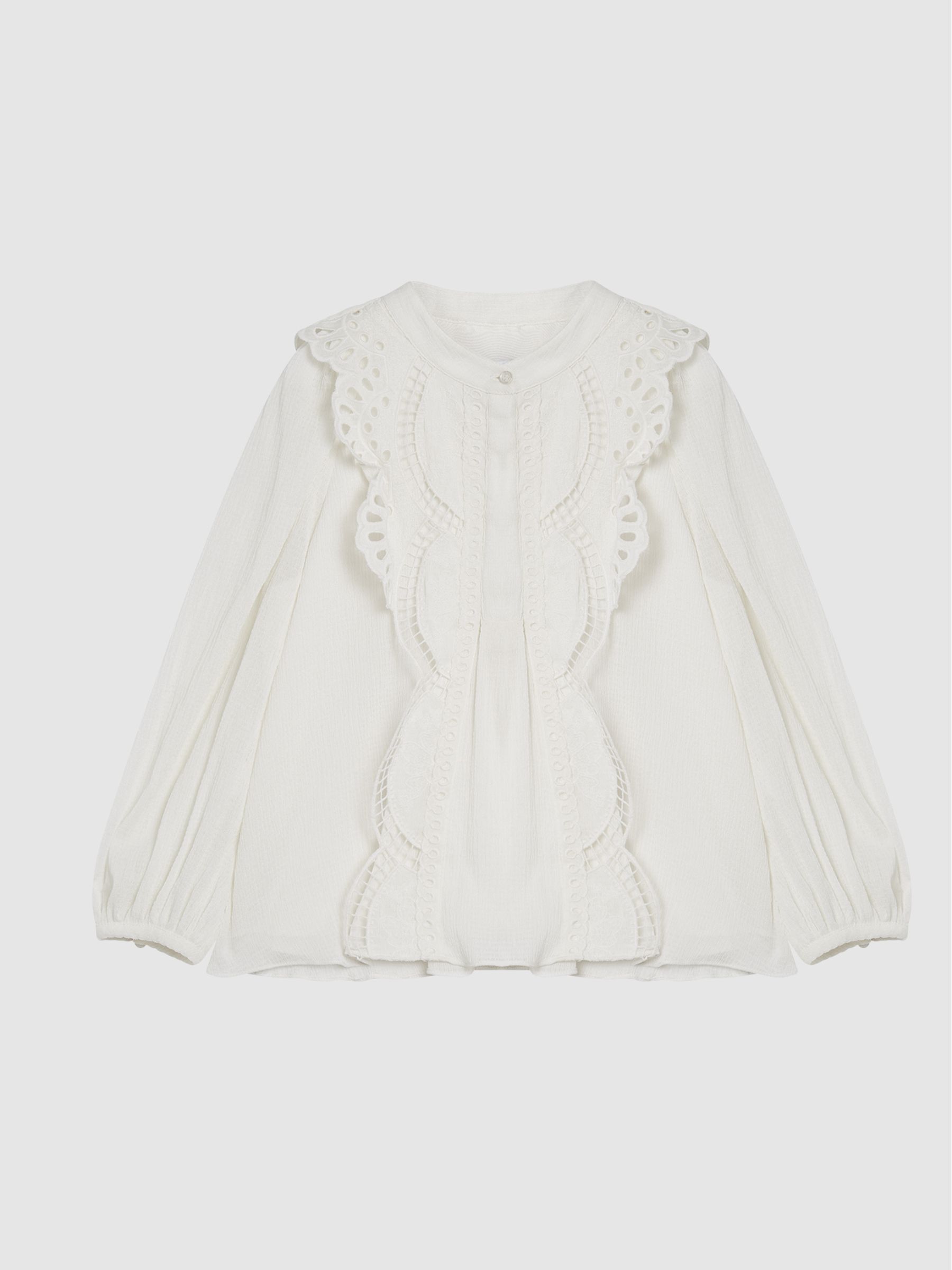 Embroidered Detail Blouse in Cream - Image 2 of 6