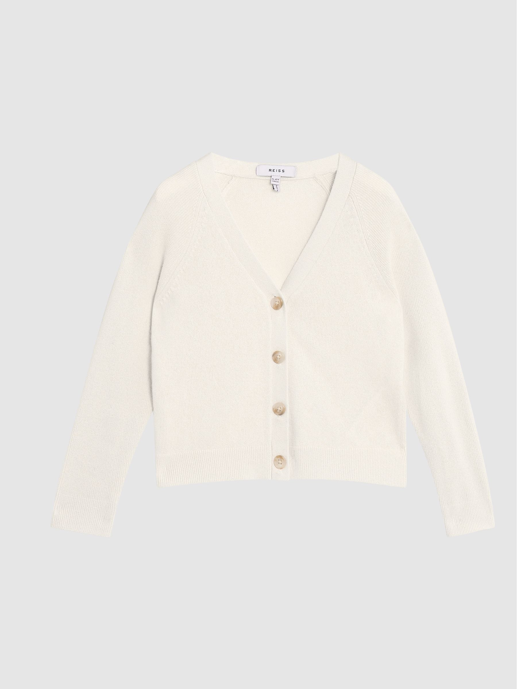 Button Up Cardigan in White - Image 2 of 6 Button Up Cardigan in White - Image 2 of 6