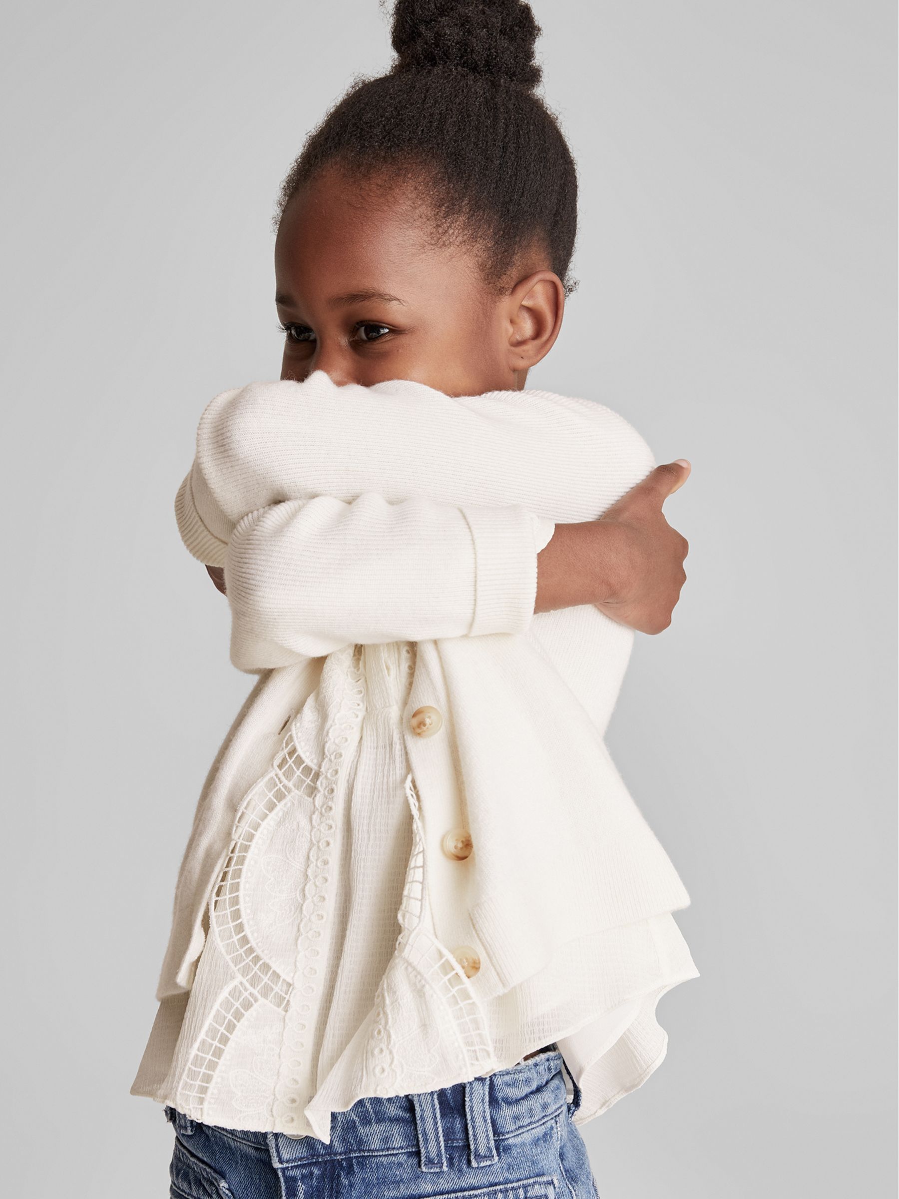 Button Up Cardigan in White - Image 4 of 6