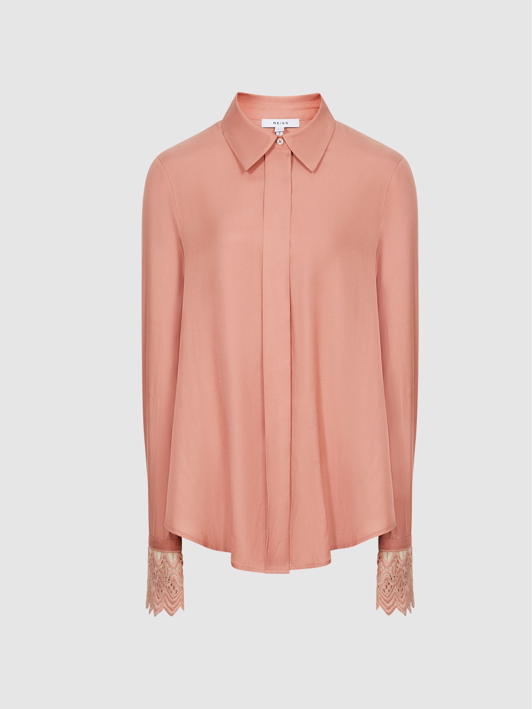 Rosa skjortblus med spetsmanschetter - Bild 2 av 6 Rosa skjortblus med spetsmanschetter - Bild 2 av 6