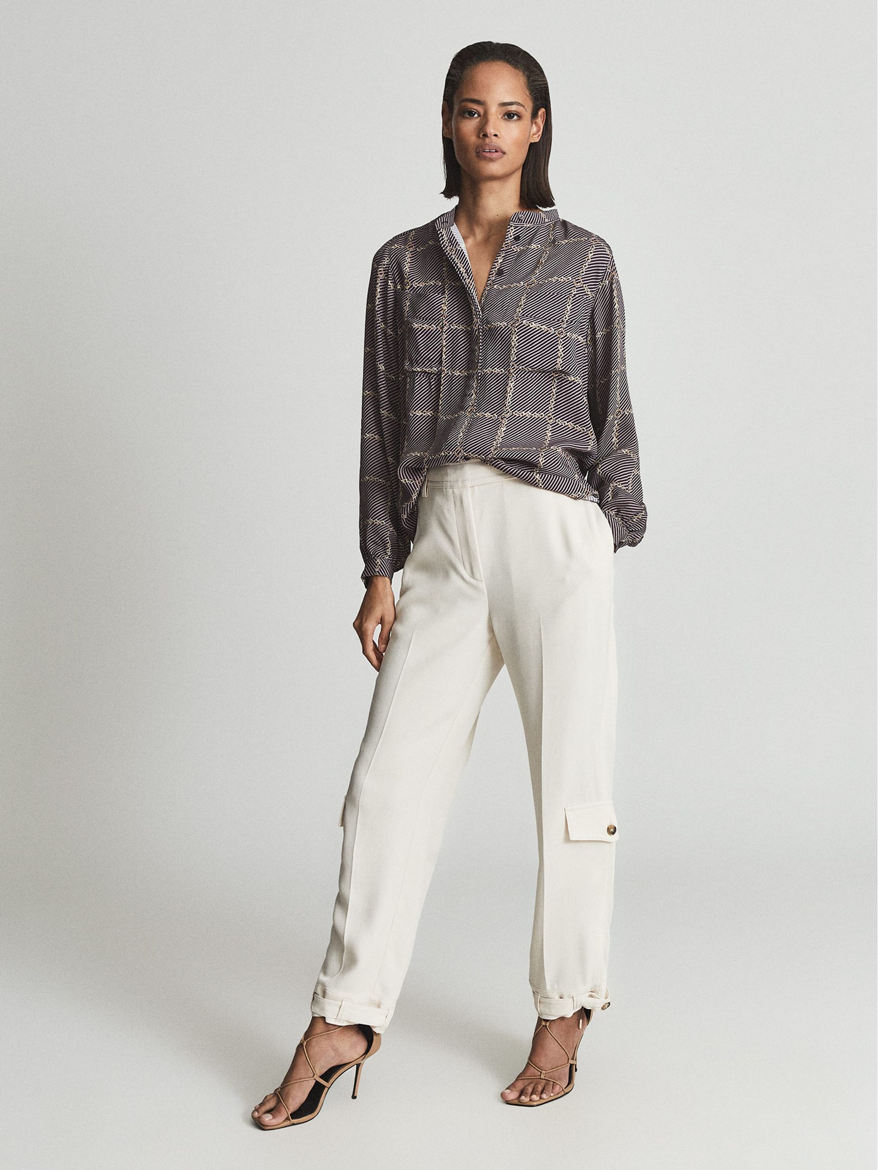 Chain Print Shirt in Brown - Image 1 of 4