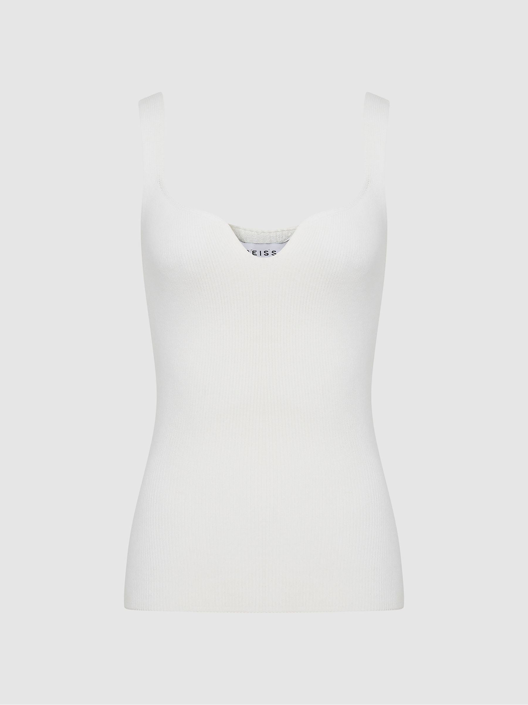 Sweetheart Neck Top in White - Image 2 of 7 Sweetheart Neck Top in White - Image 2 of 7