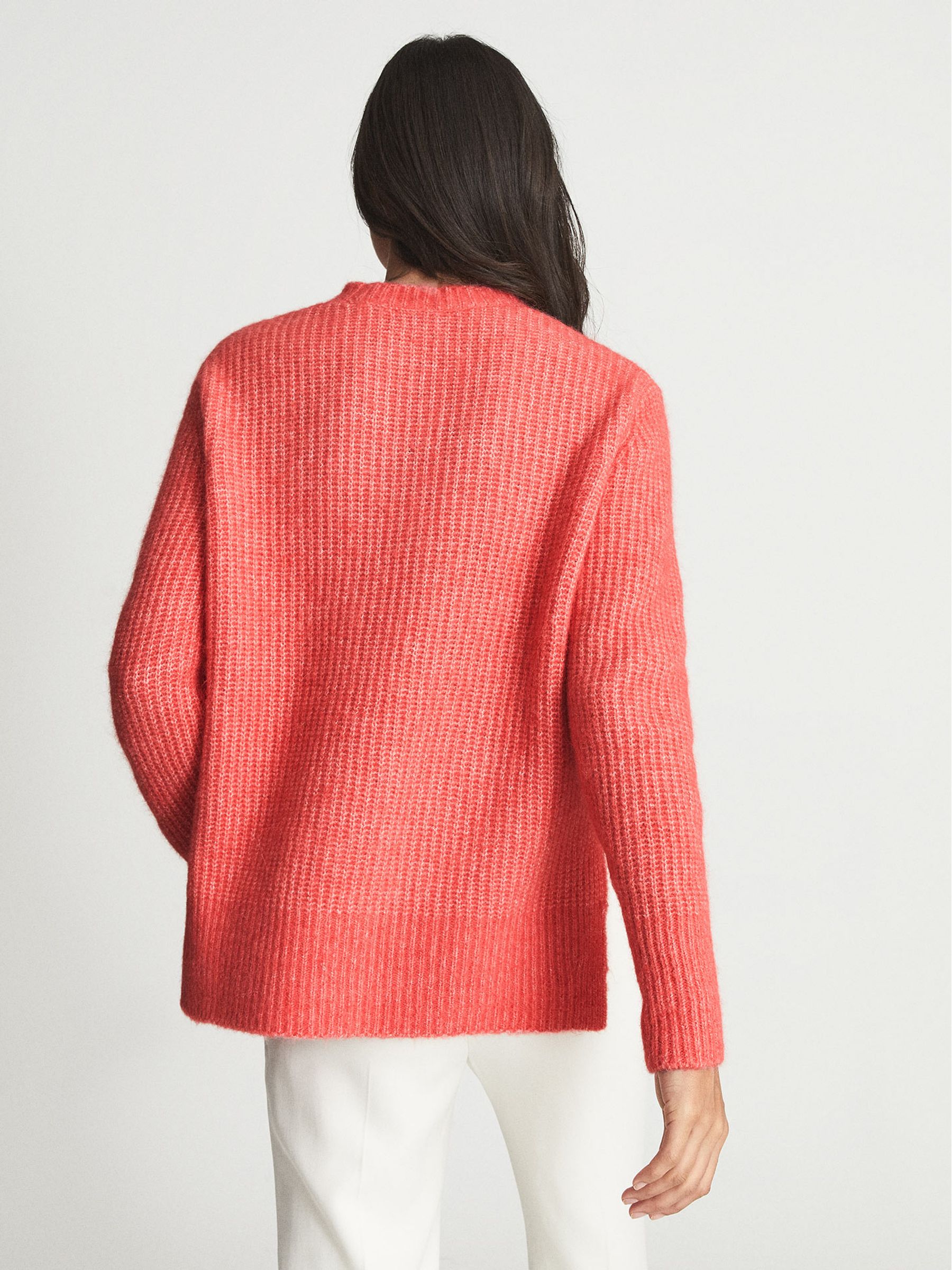 Waffle Knit Jumper in Coral - Image 5 of 6