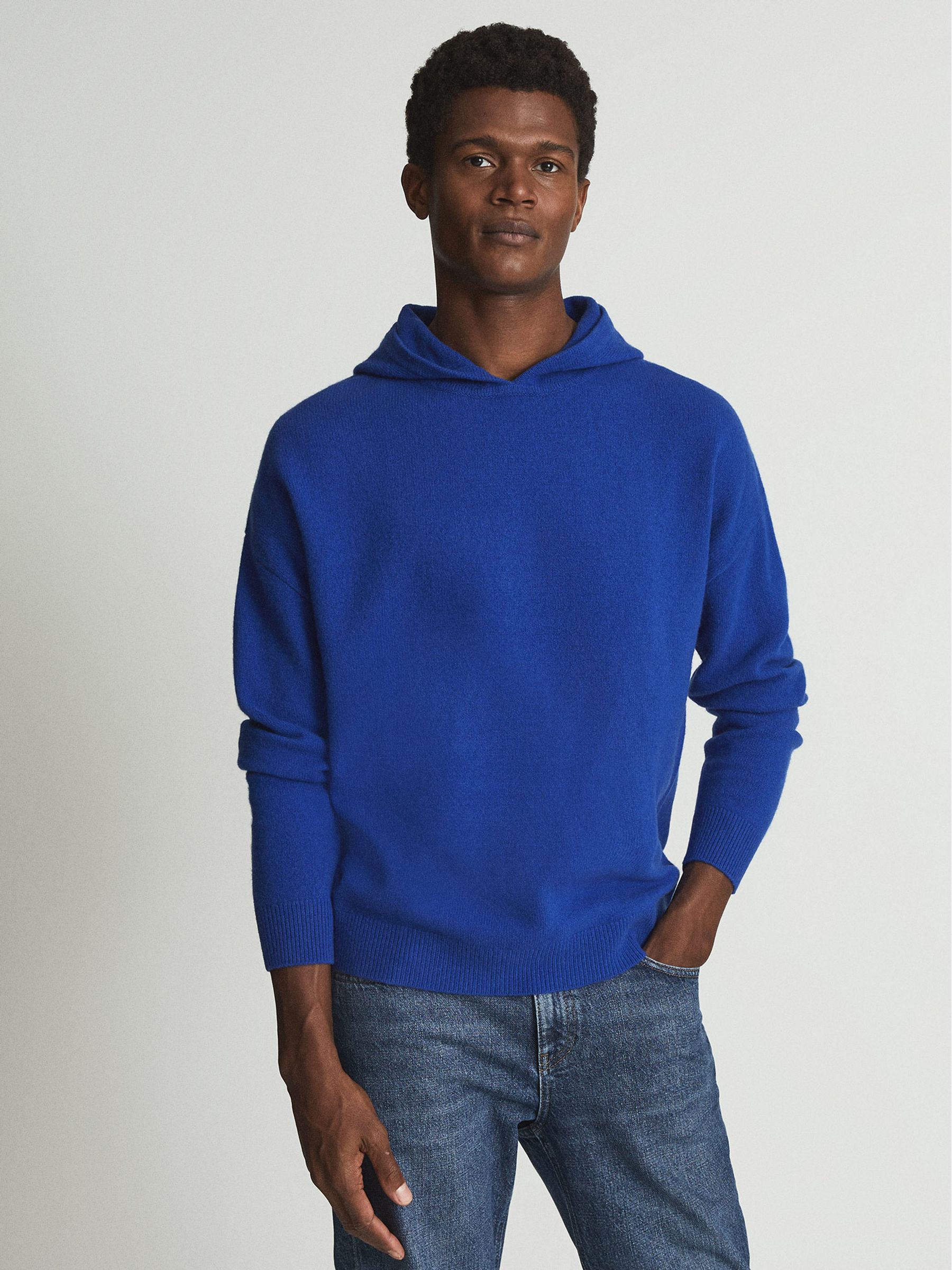 Merino Wool Hoodie in Bright Blue - Image 1 of 7