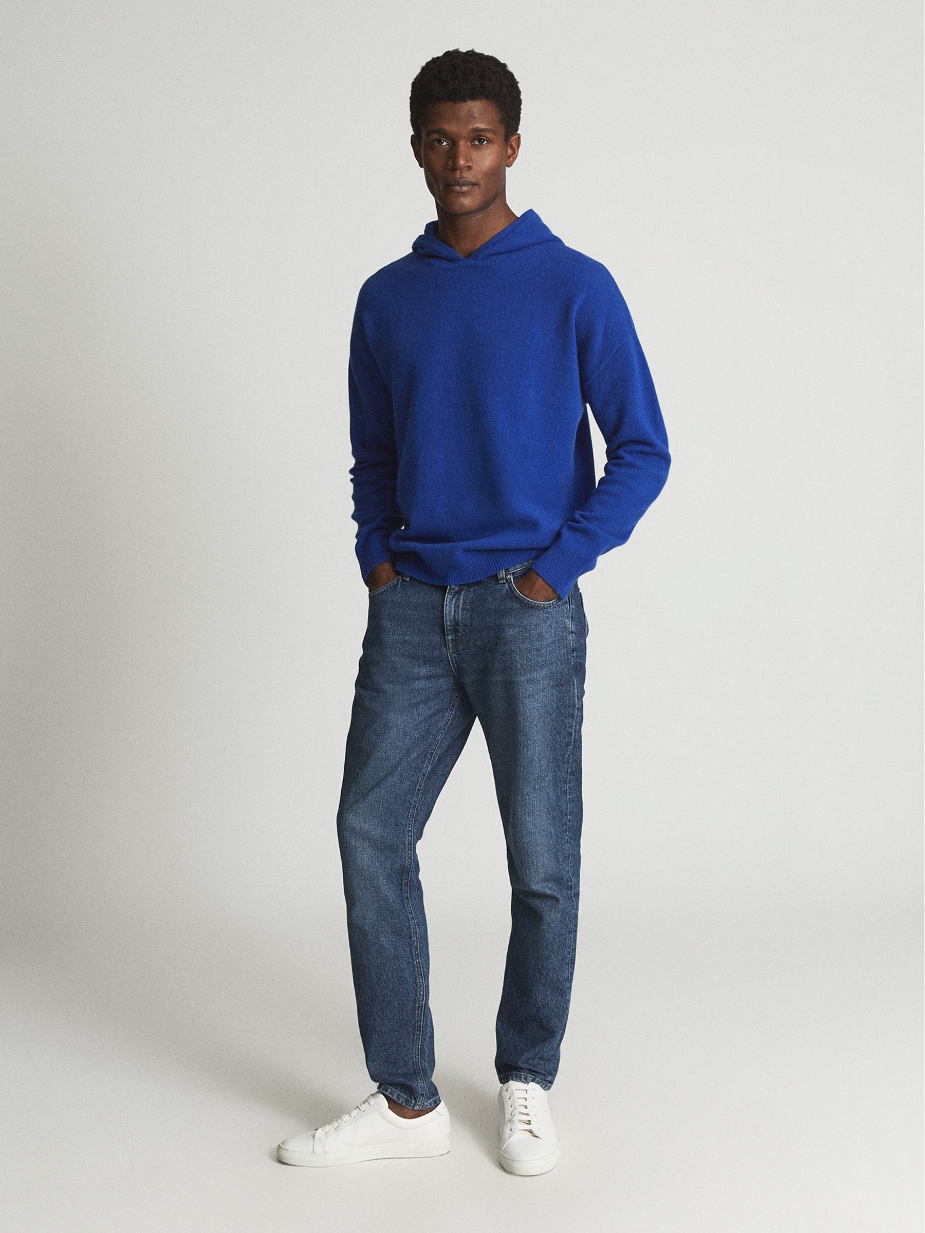 Merino Wool Hoodie in Bright Blue - Image 3 of 7