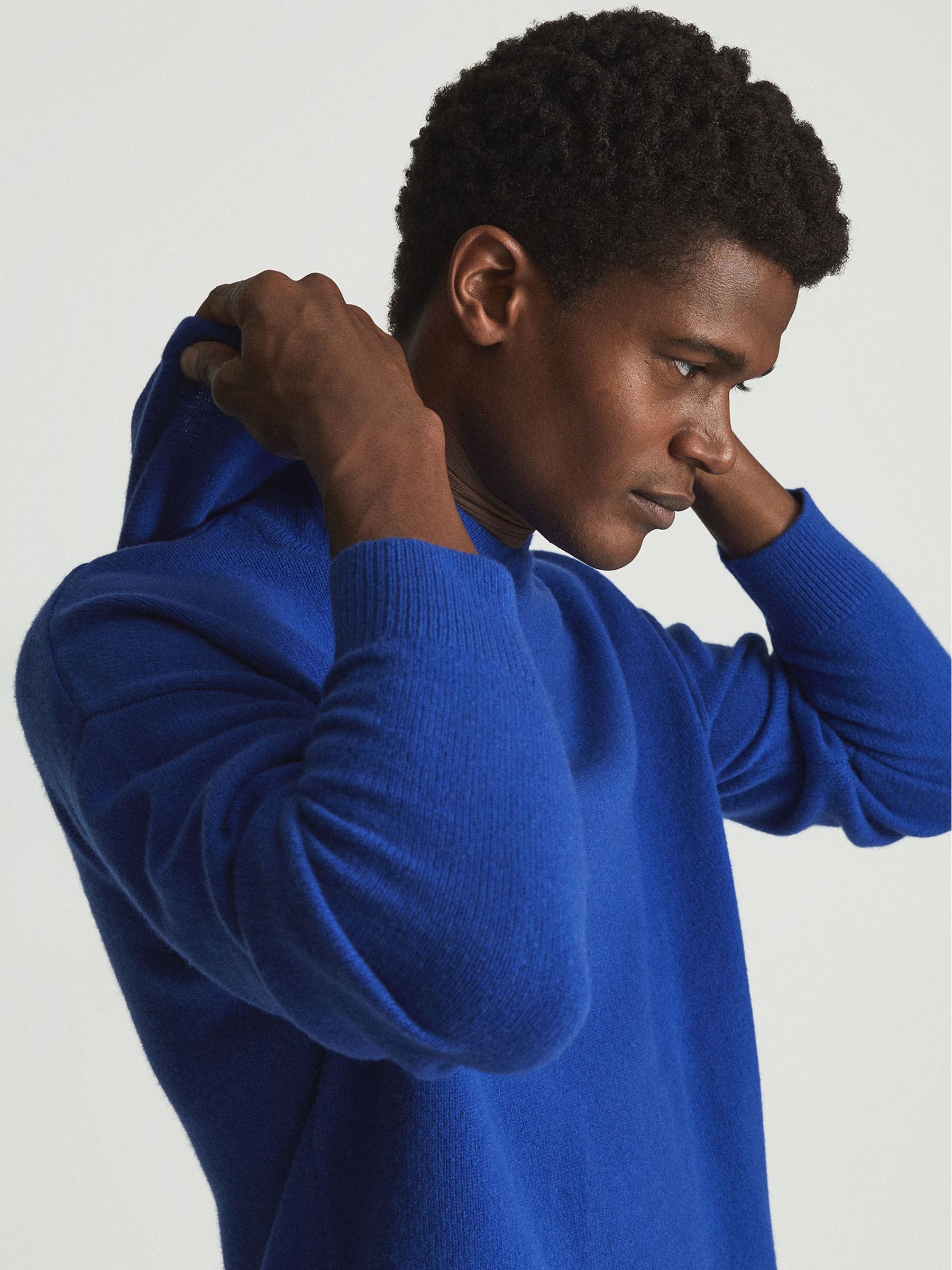 Merino Wool Hoodie in Bright Blue - Image 7 of 7