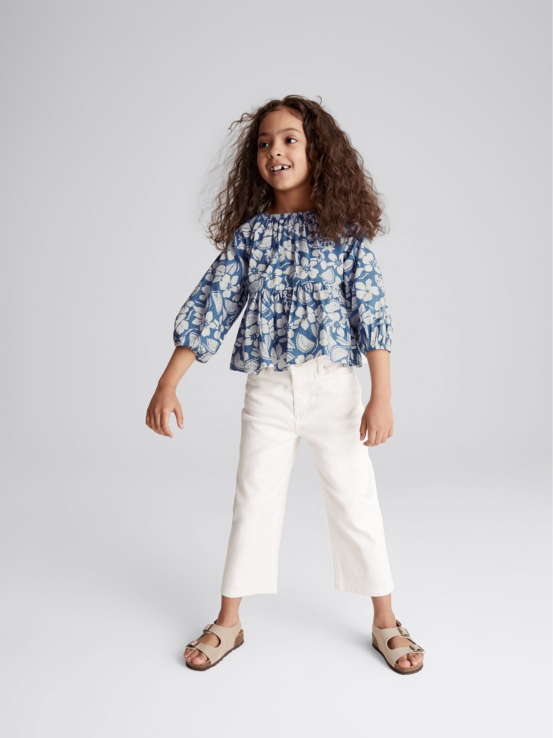 Fruit Print Blouse in Blue - Image 3 of 6