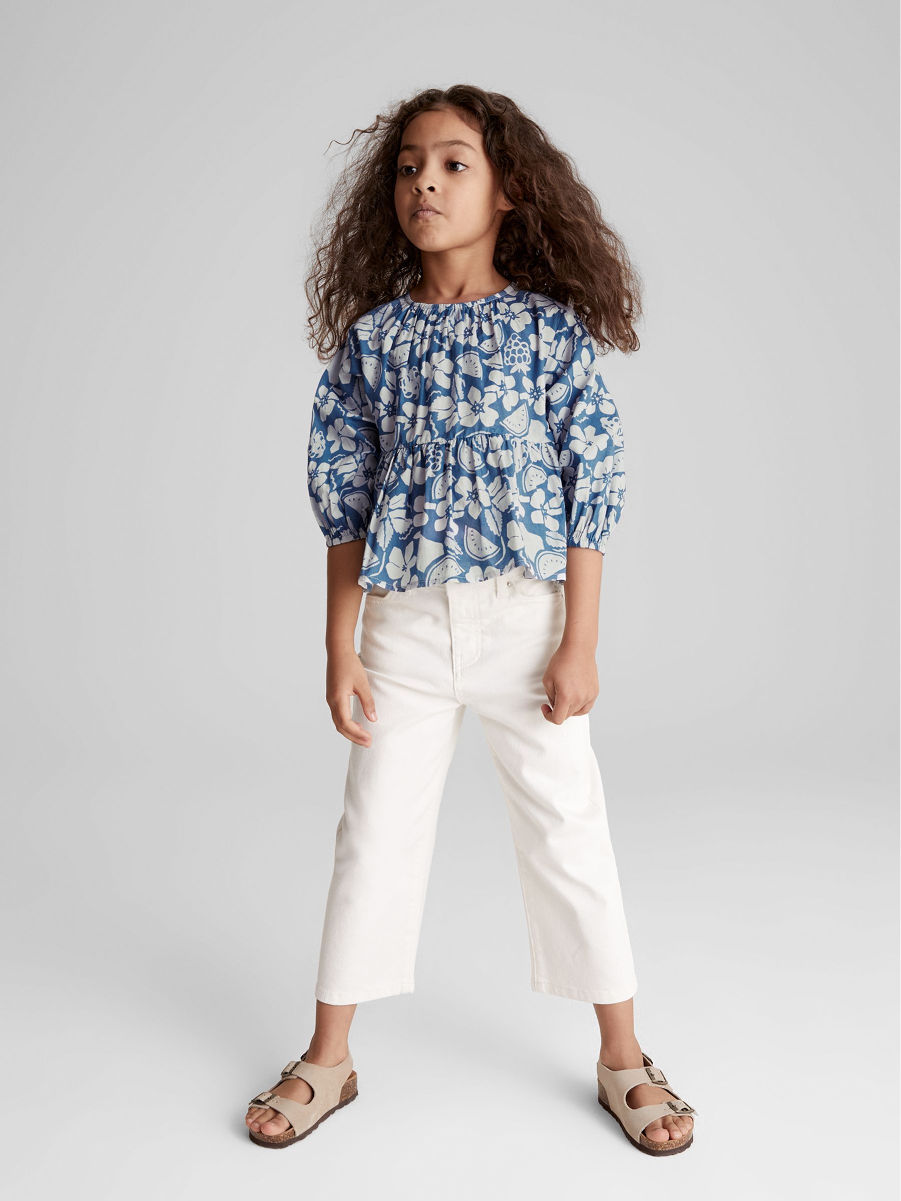 Fruit Print Blouse in Blue - Image 4 of 6