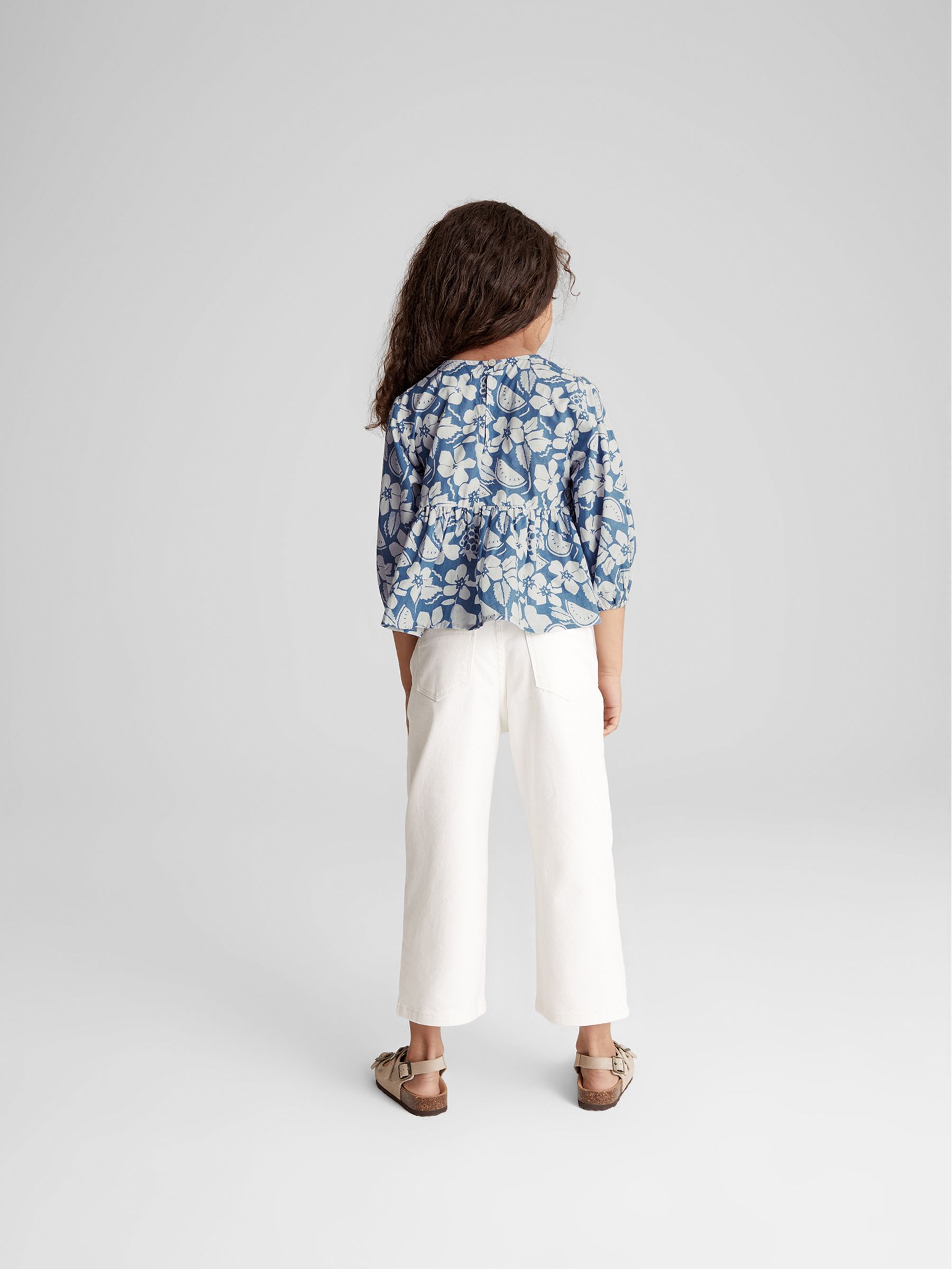 Fruit Print Blouse in Blue - Image 5 of 6