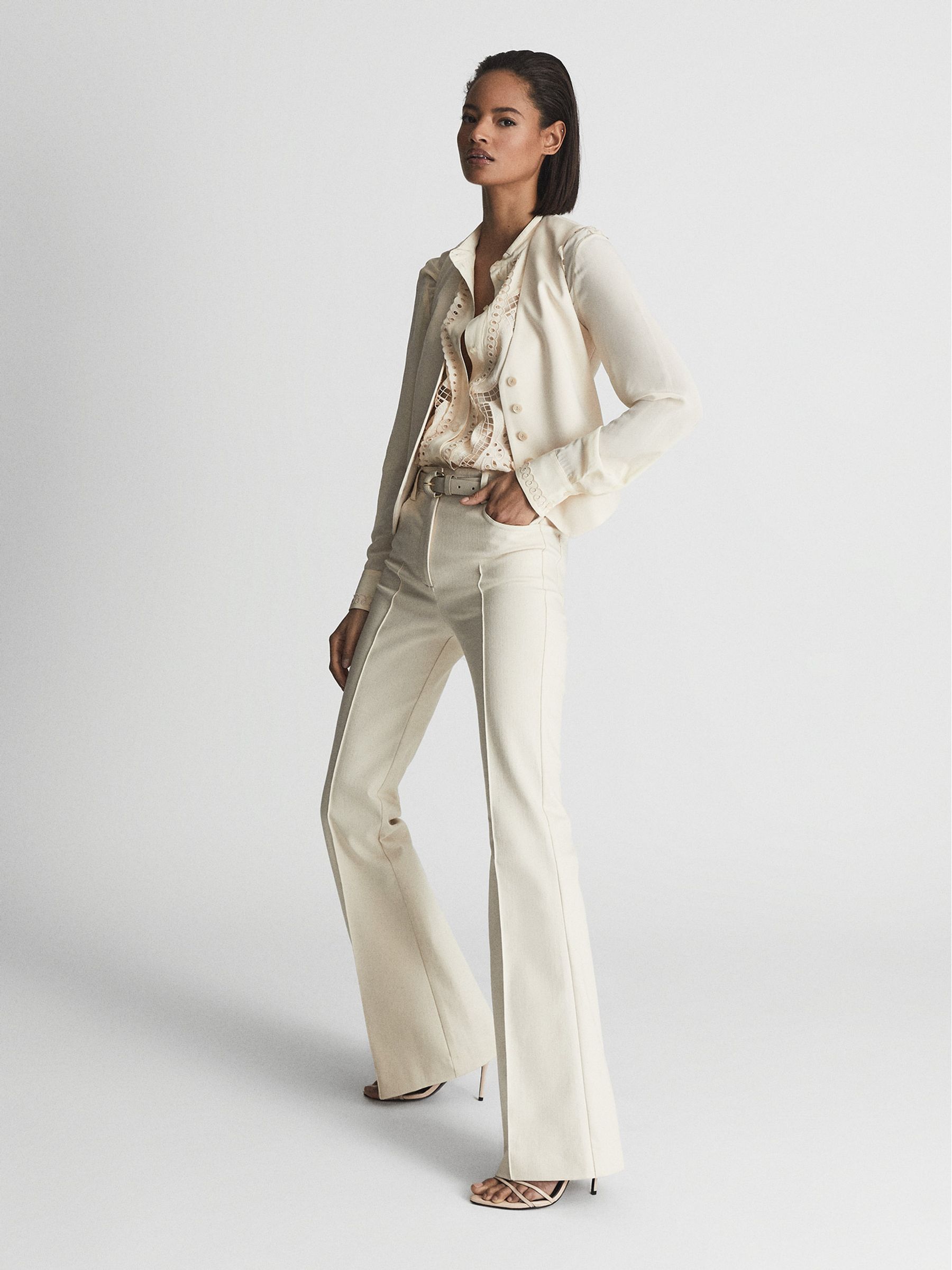 Embroidered Front Blouse in Cream - Image 3 of 6
