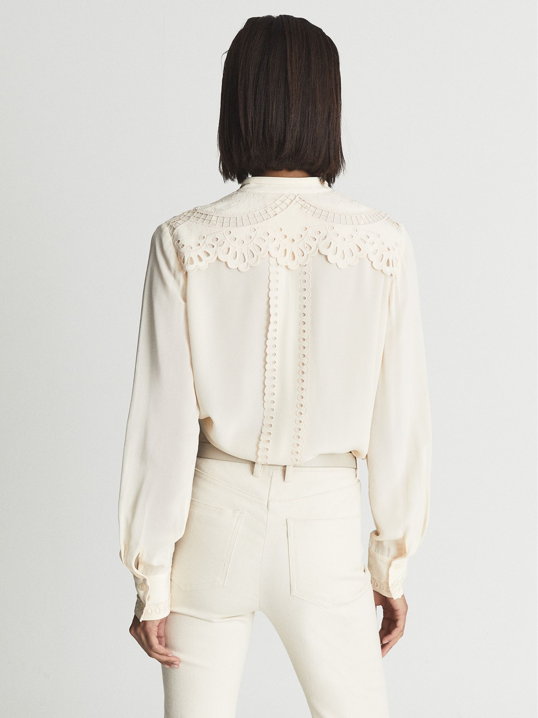 Embroidered Front Blouse in Cream - Image 5 of 6