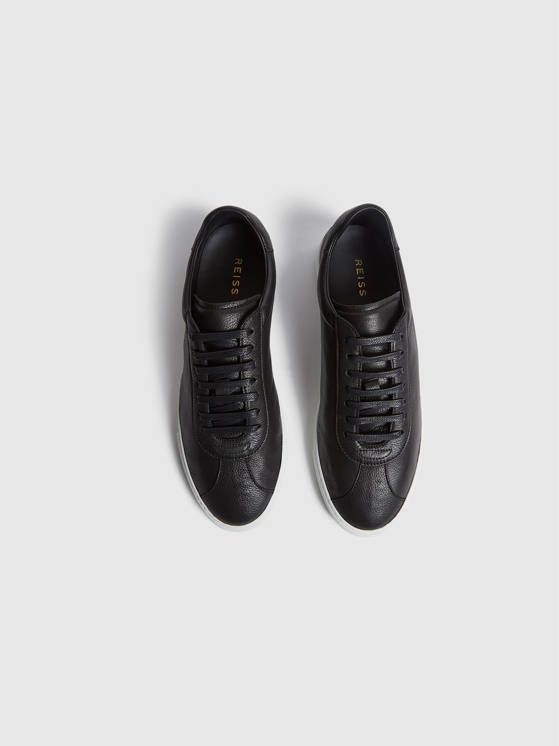 Leather Trainers in Black - Image 3 of 5