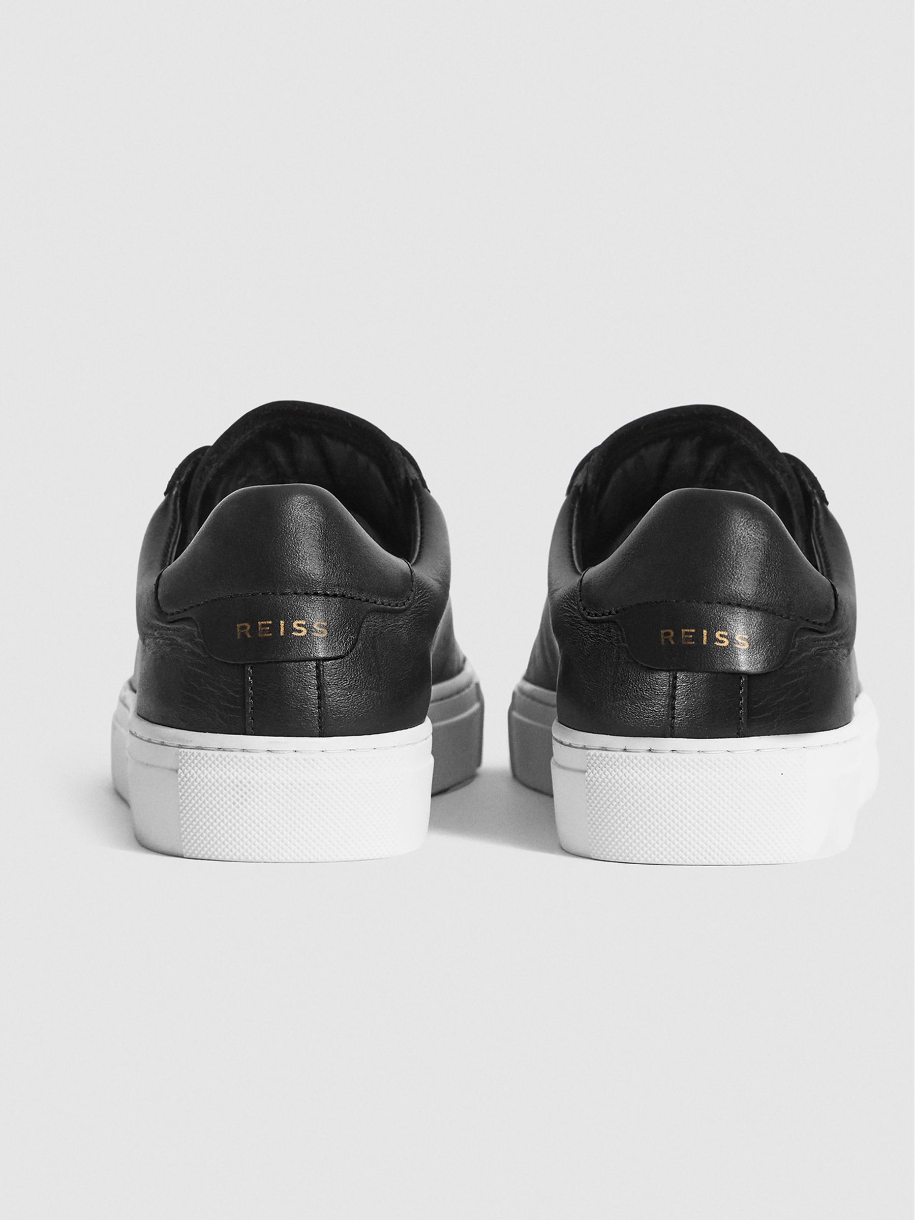 Leather Contrast Sole Trainers in Black - Image 5 of 6