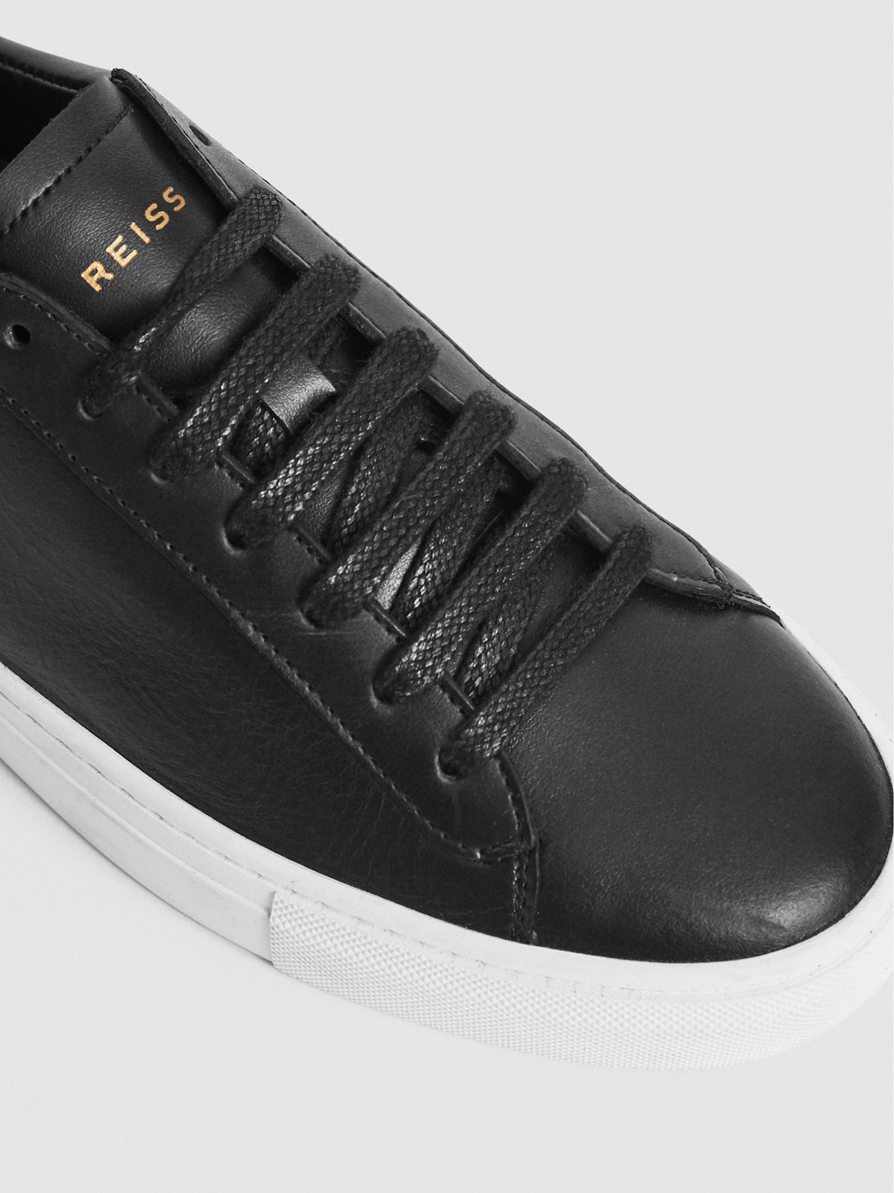 Leather Contrast Sole Trainers in Black - Image 6 of 6