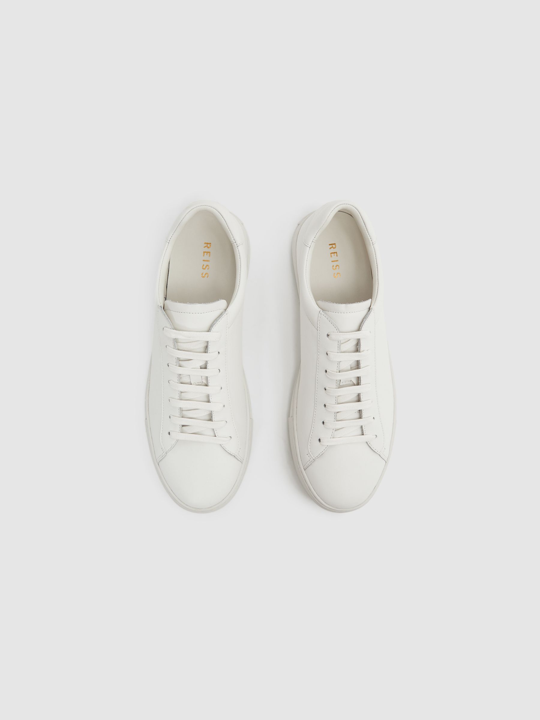 Leather Trainers in White - Image 3 of 6